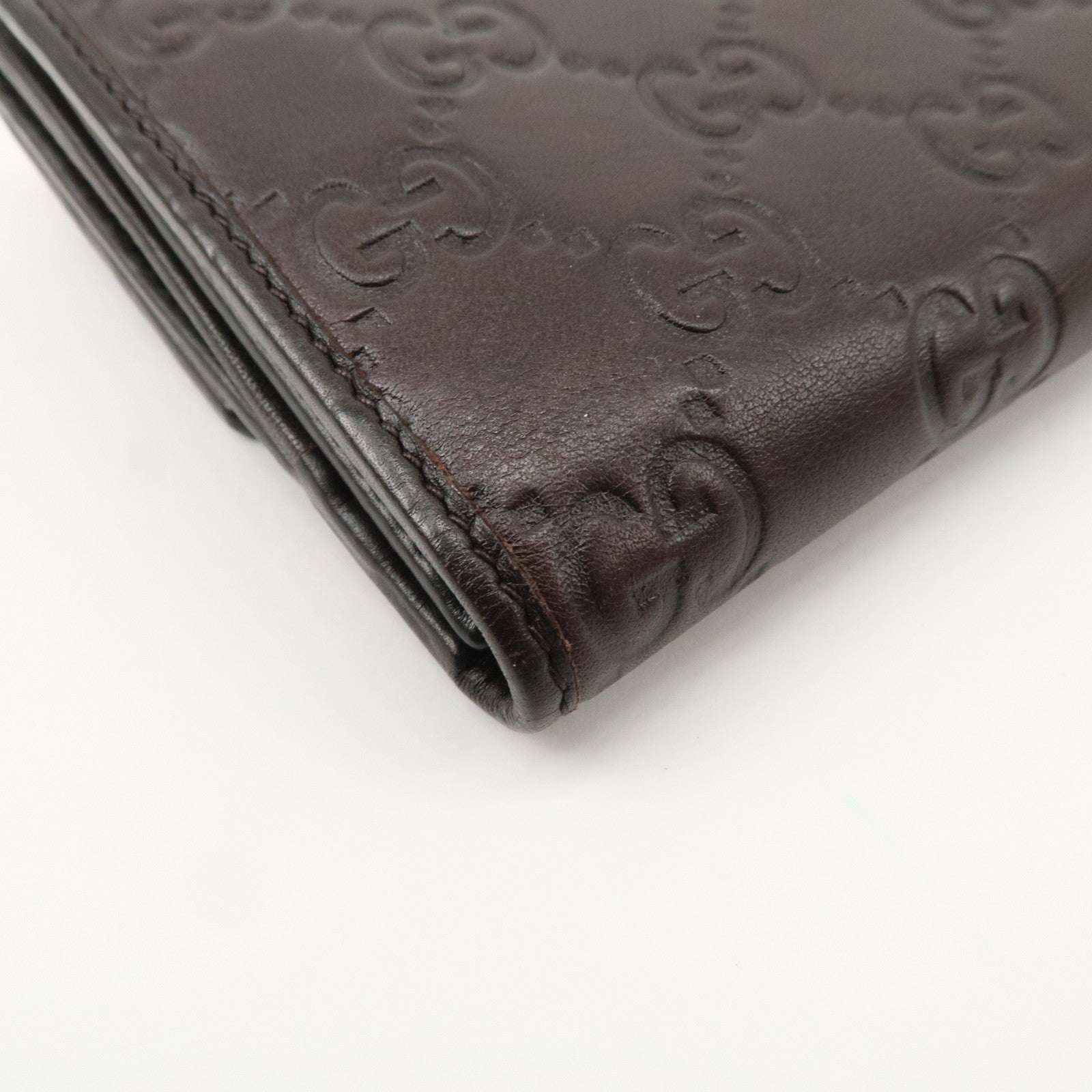 GUCCI Guccissima Mayfair Leather W Hook Long Bi-fold Wallet 256933 Used