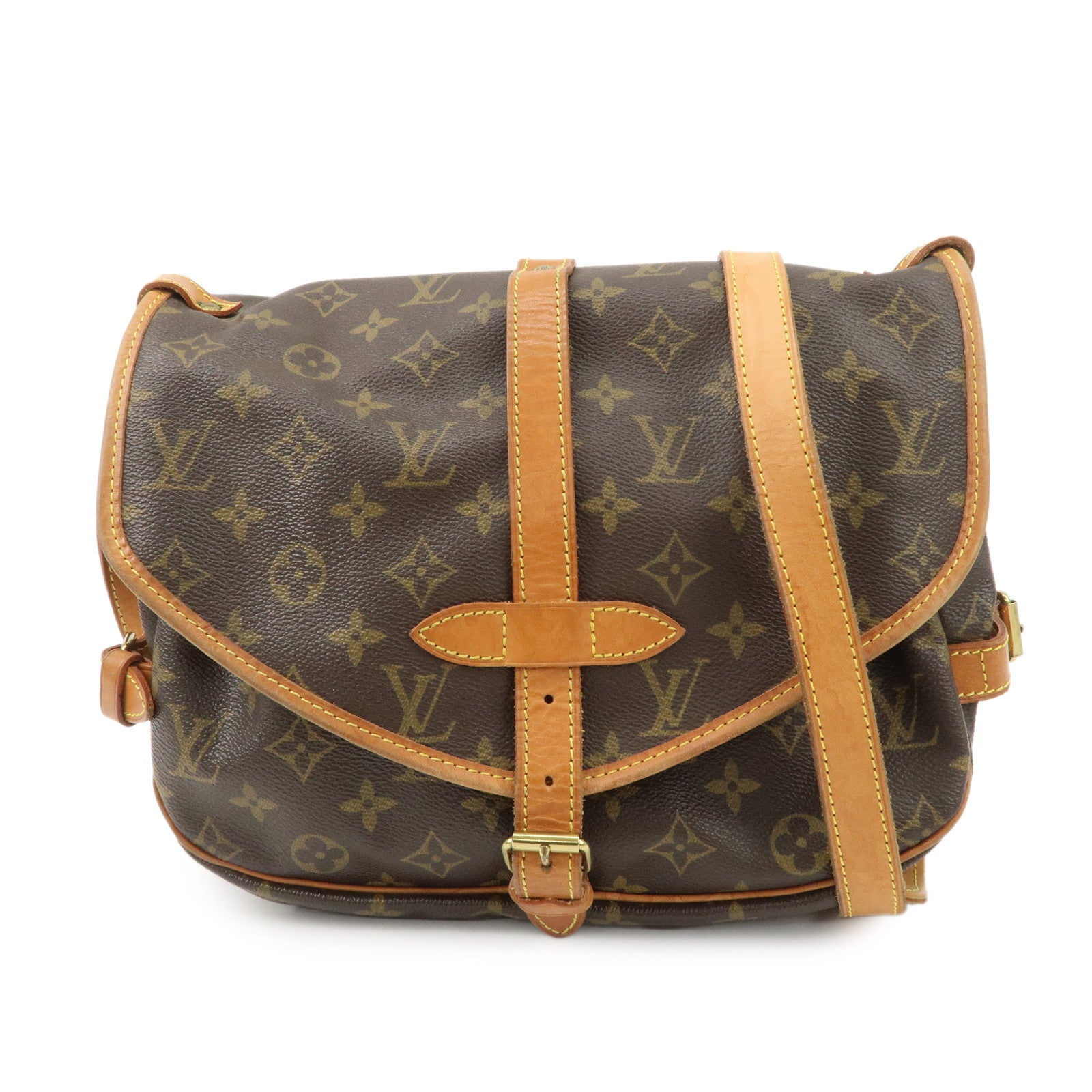 Louis Vuitton Monogram Saumur 30 Shoulder Bag Brown M42256 Used