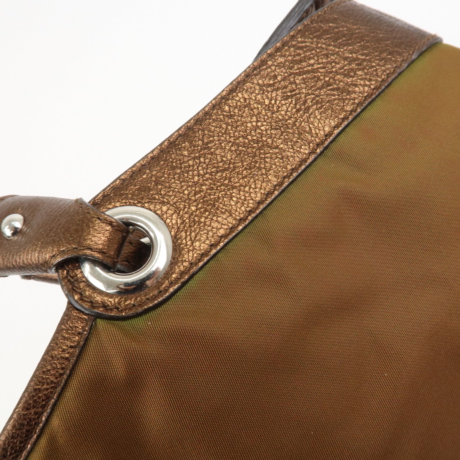 Ferragamo Nylon 2Way Bag Hand Bag Shoulder Bag Brown AU-21 C094