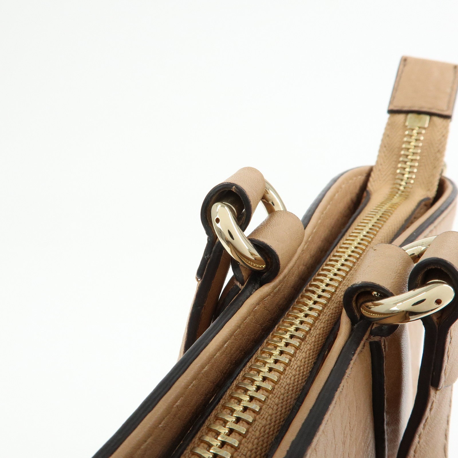 GUCCI SOHO Interlocking G Leather 2Way Hand Bag Beige 369176