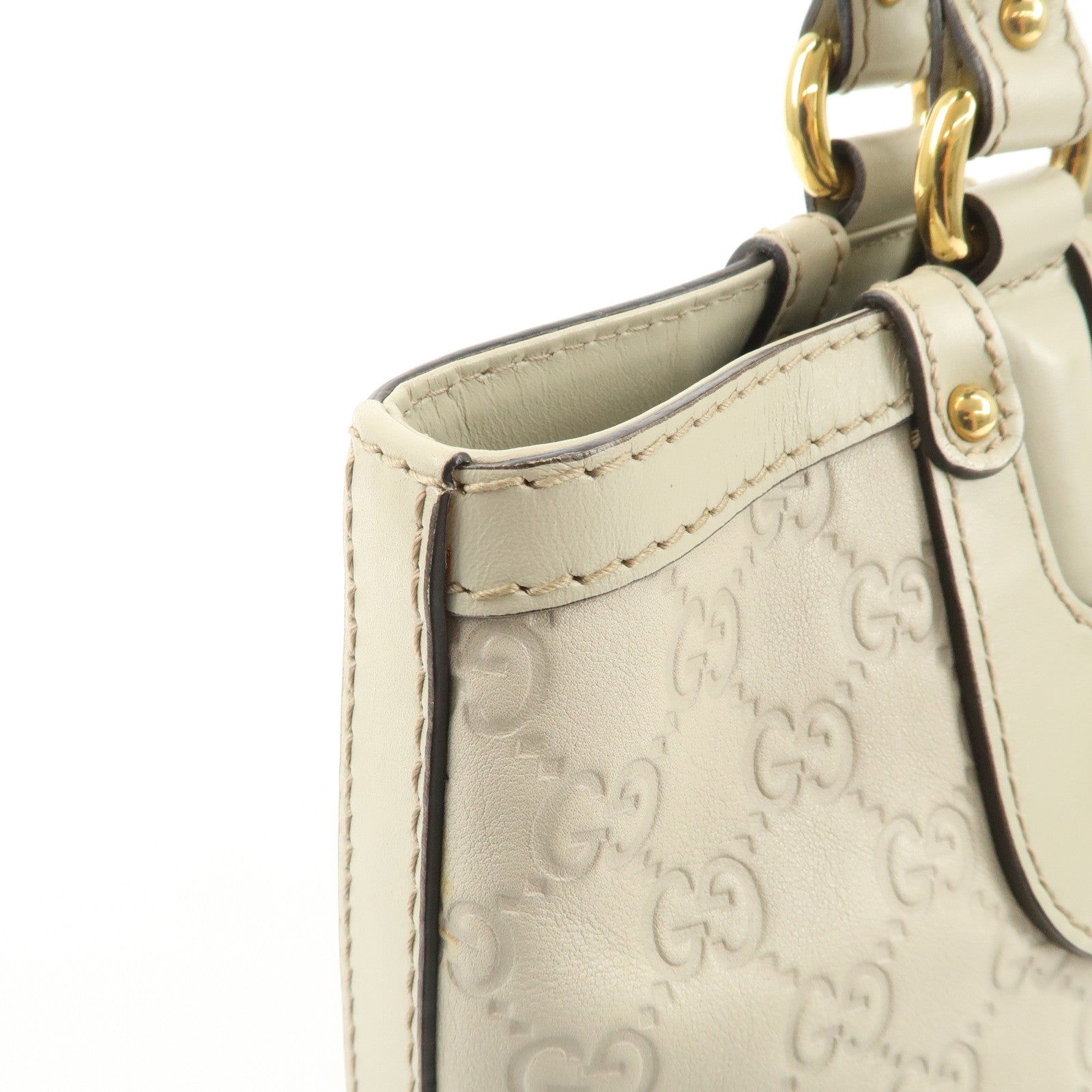 GUCCI Scarlett Guccissima Leather Tote Bag Hand Bag Beige 269953 Used