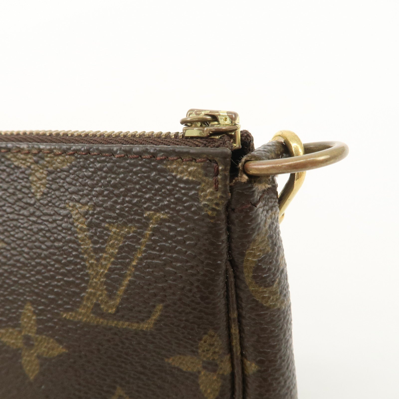 Louis Vuitton Monogram Pochette Accessoires Hand Bag Brown M51980 Used