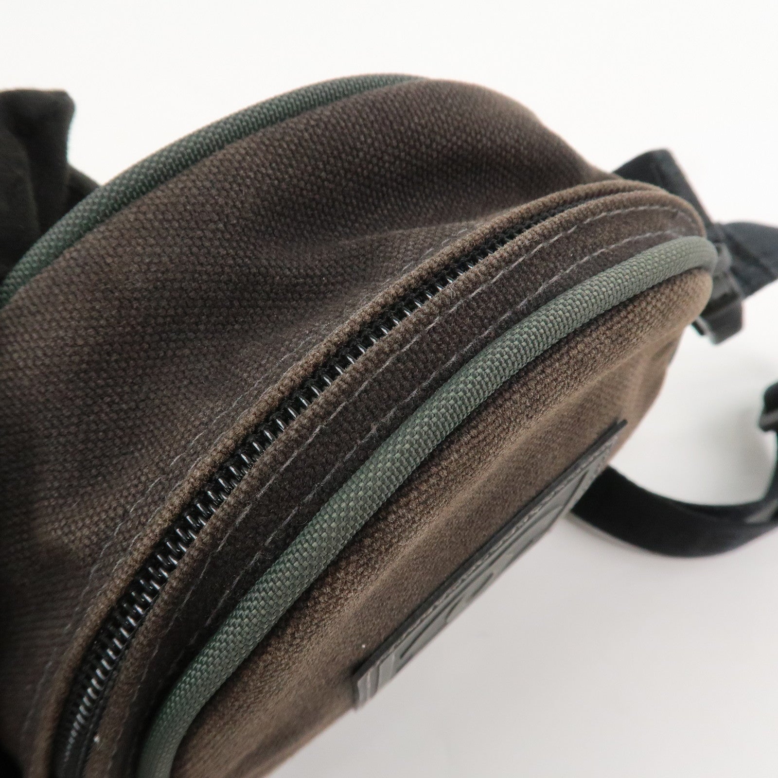 CHANEL Sports COCO Mark Canvas Shoulder Bag Black Green A23300