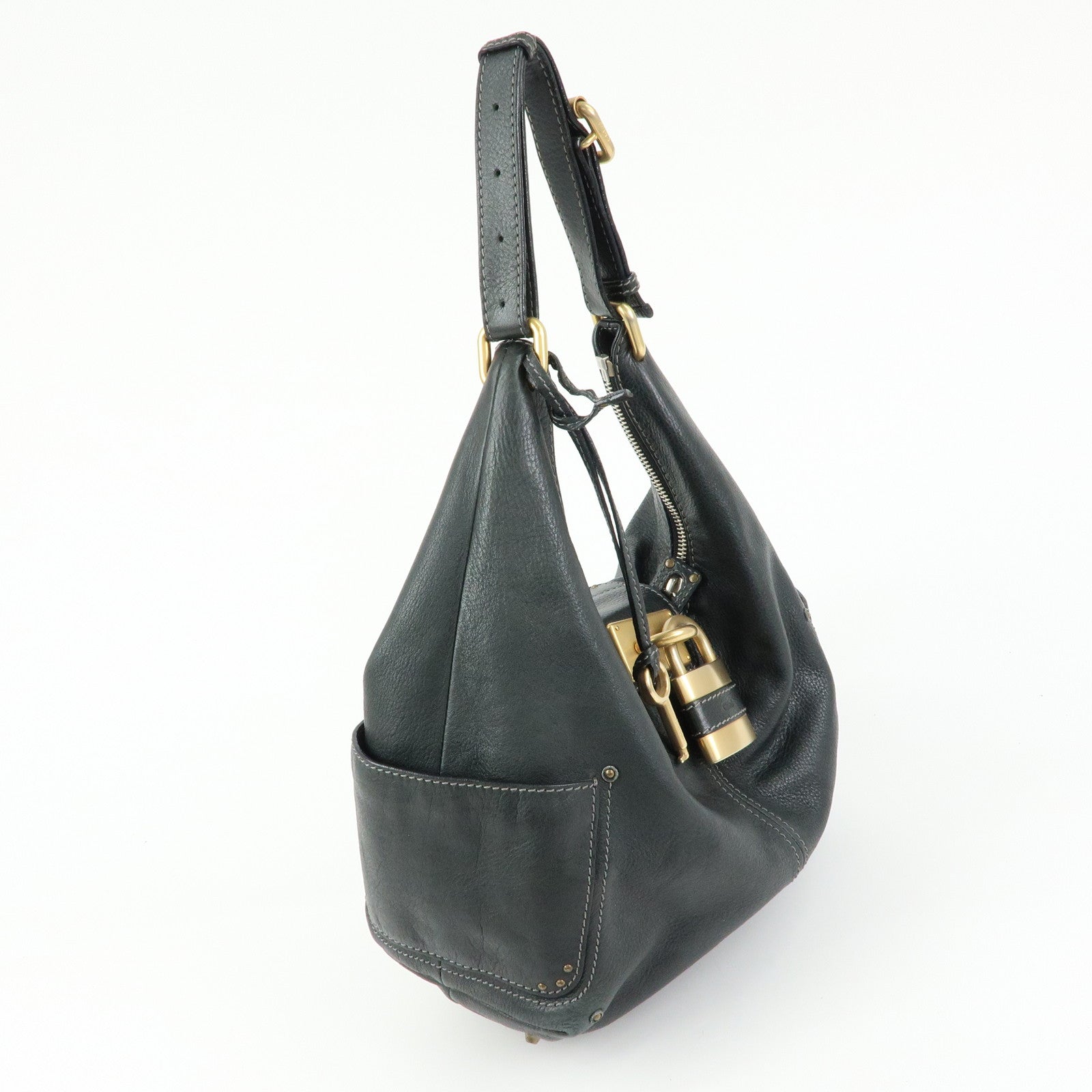 Chloe Paddington Leather Shoulder Bag Hand Bag Black