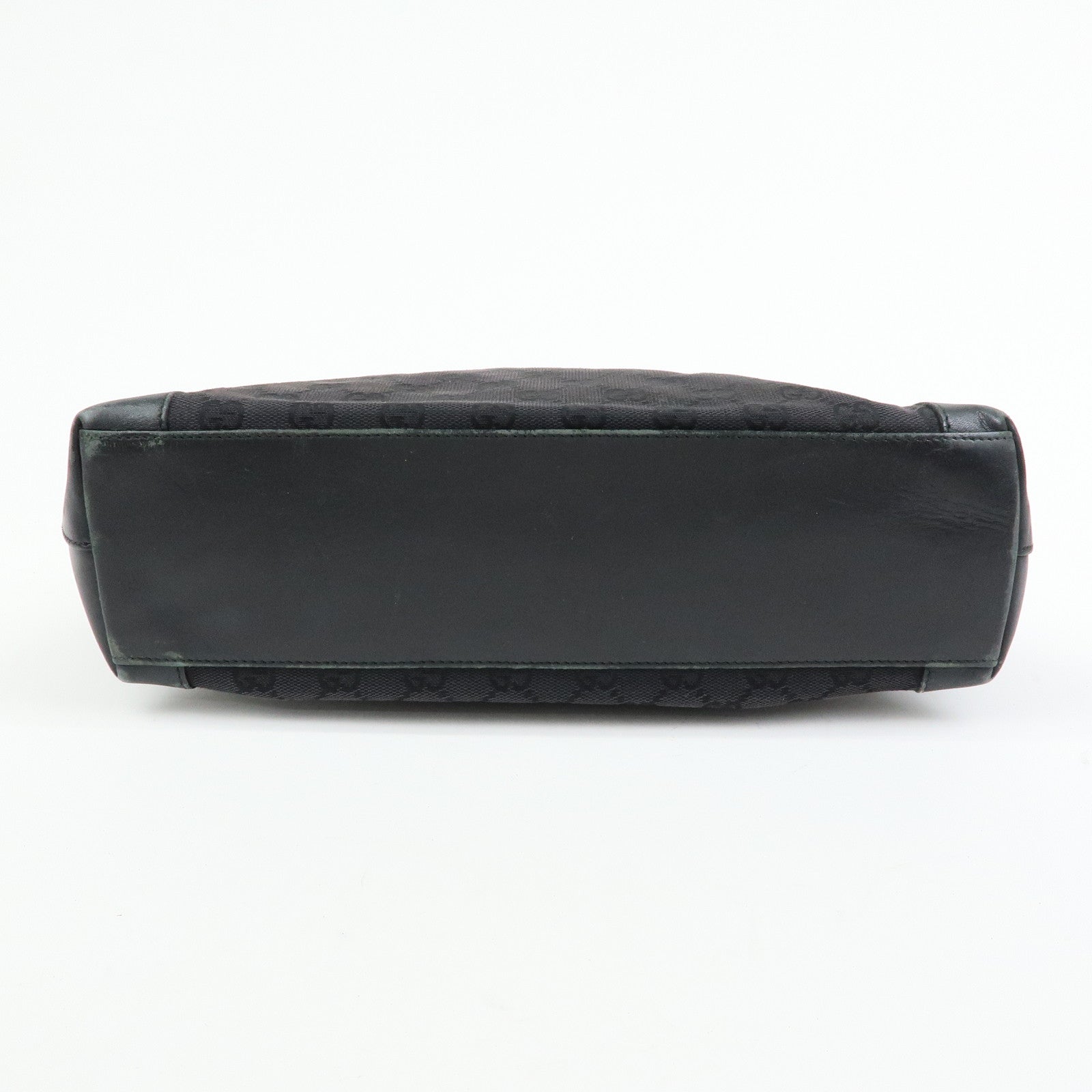 GUCCI GG Canvas Leather Tote Bag Hand Bag Black 002・1119・1705