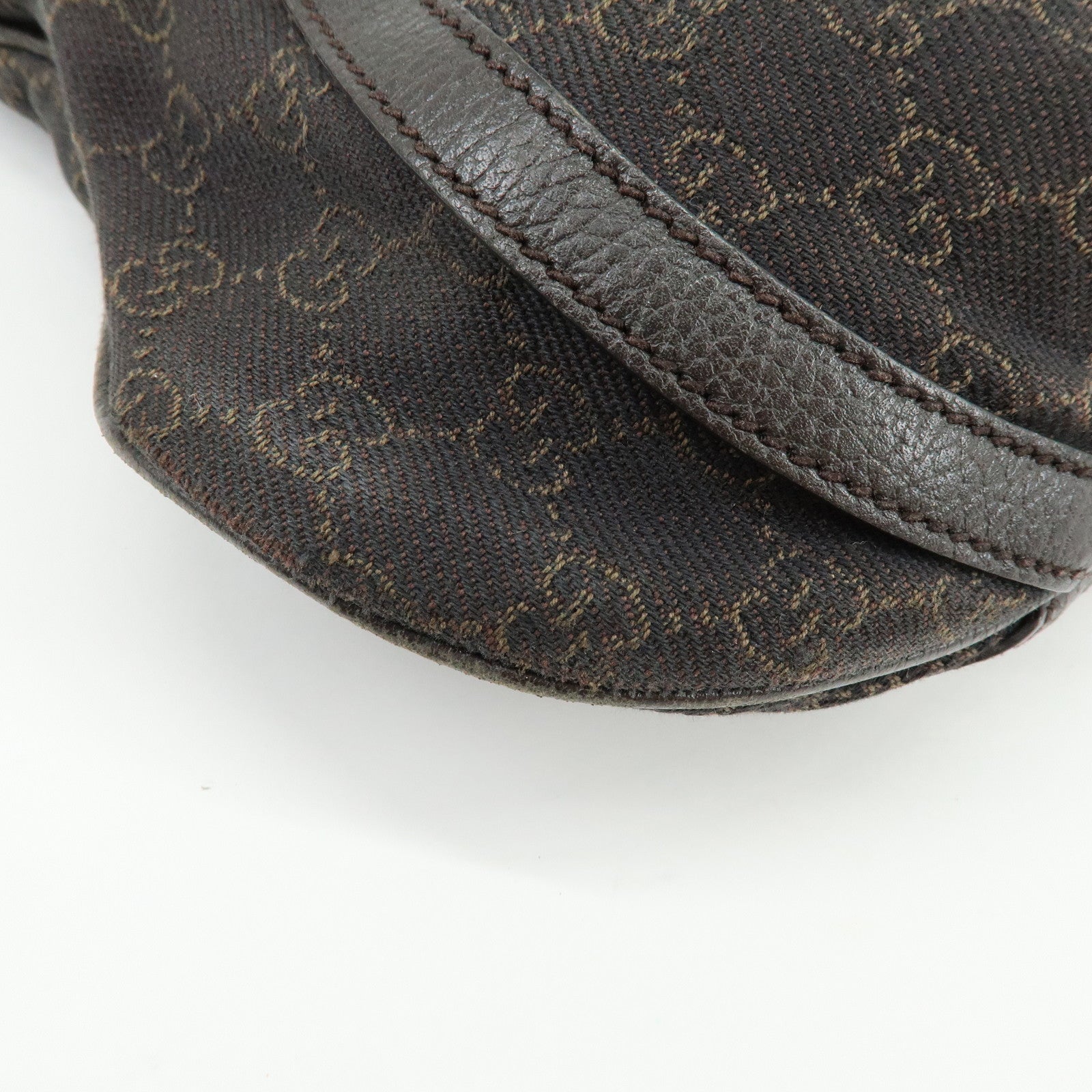 GUCCI Abbey GG Canvas Leather Shoulder Crossbody Bag Brown 265691