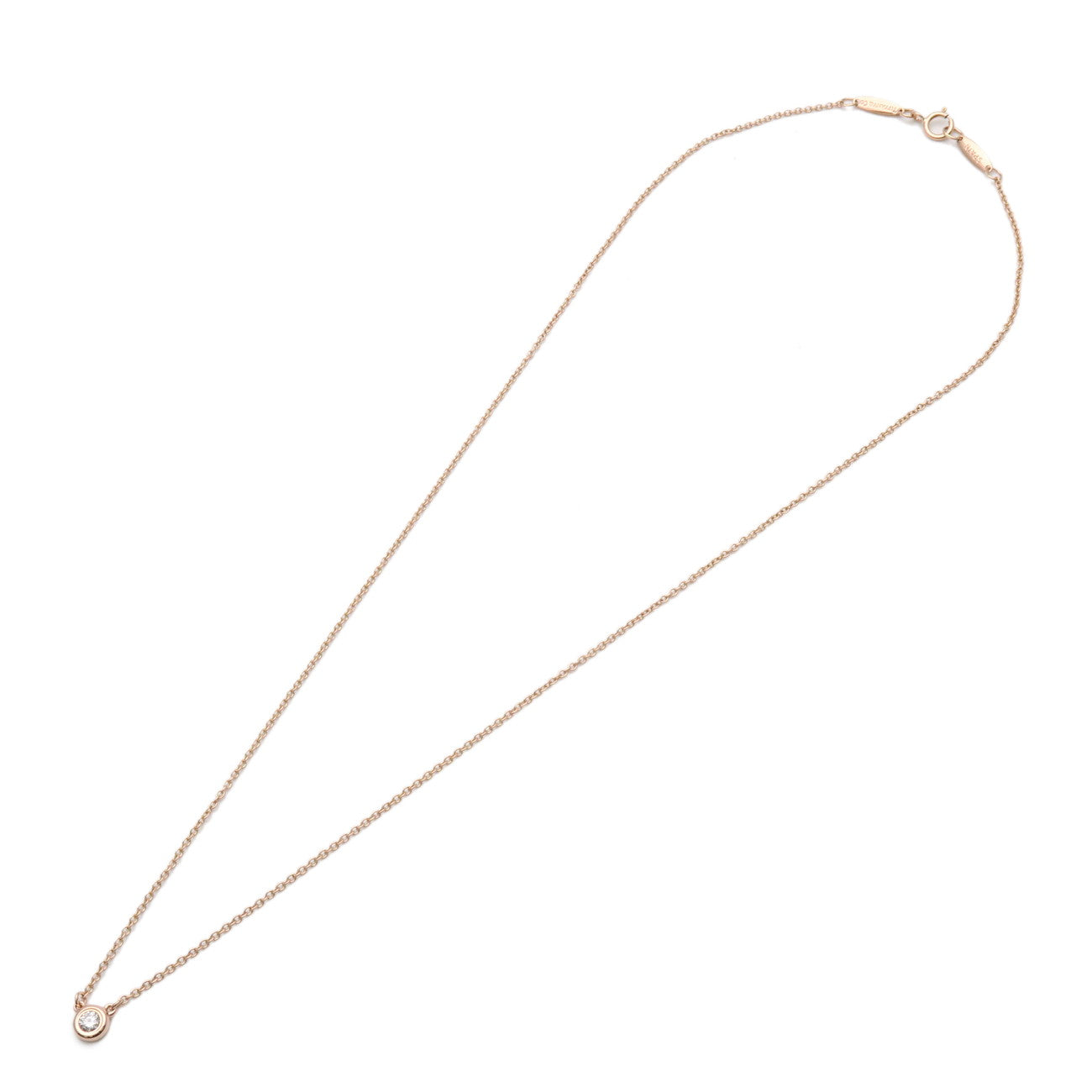 Tiffany & Co By The Yard 1P Diamond Necklace 0.08ct K18PG 750PG