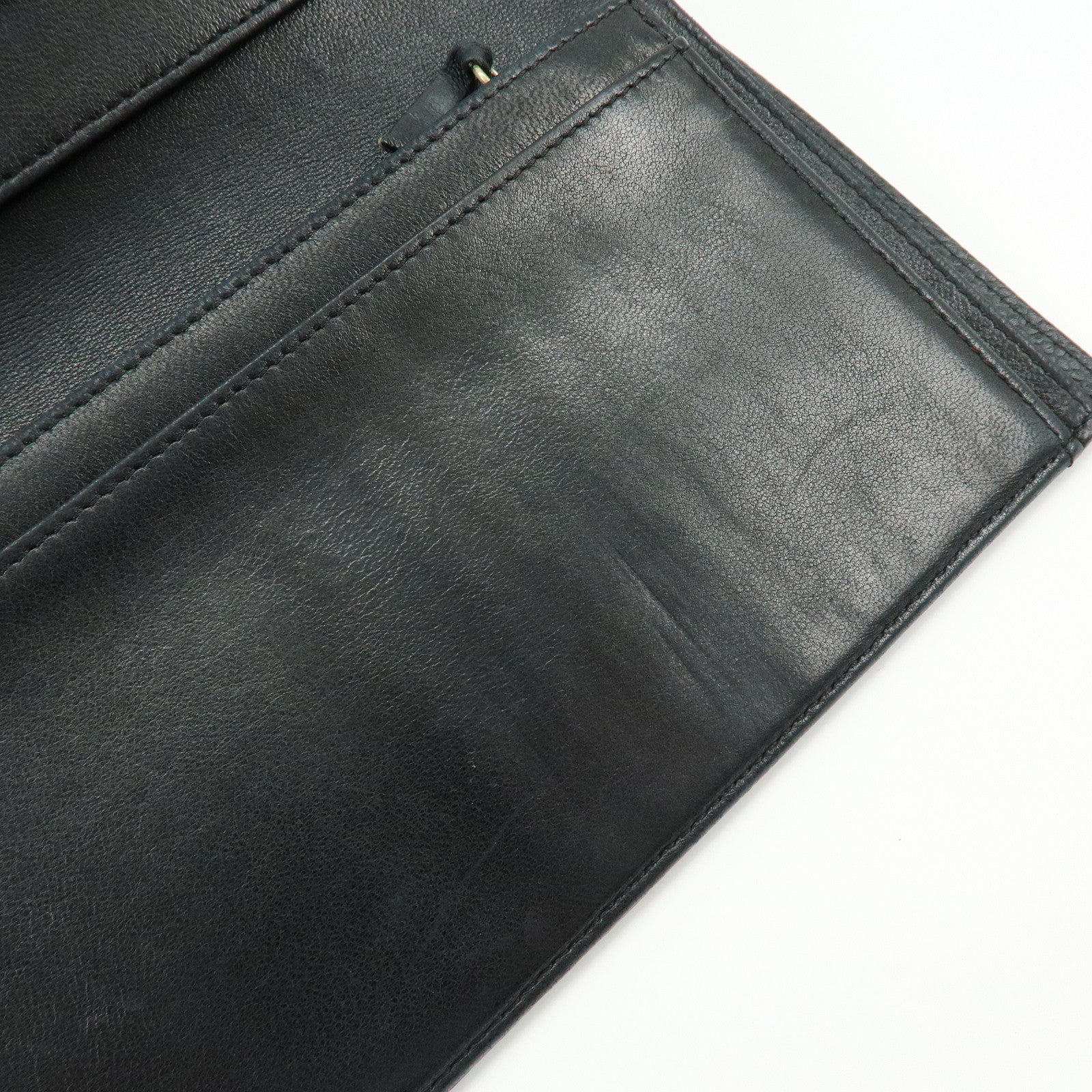 Chanel COCO Mark Caviarskin Long Flap Wallet Black