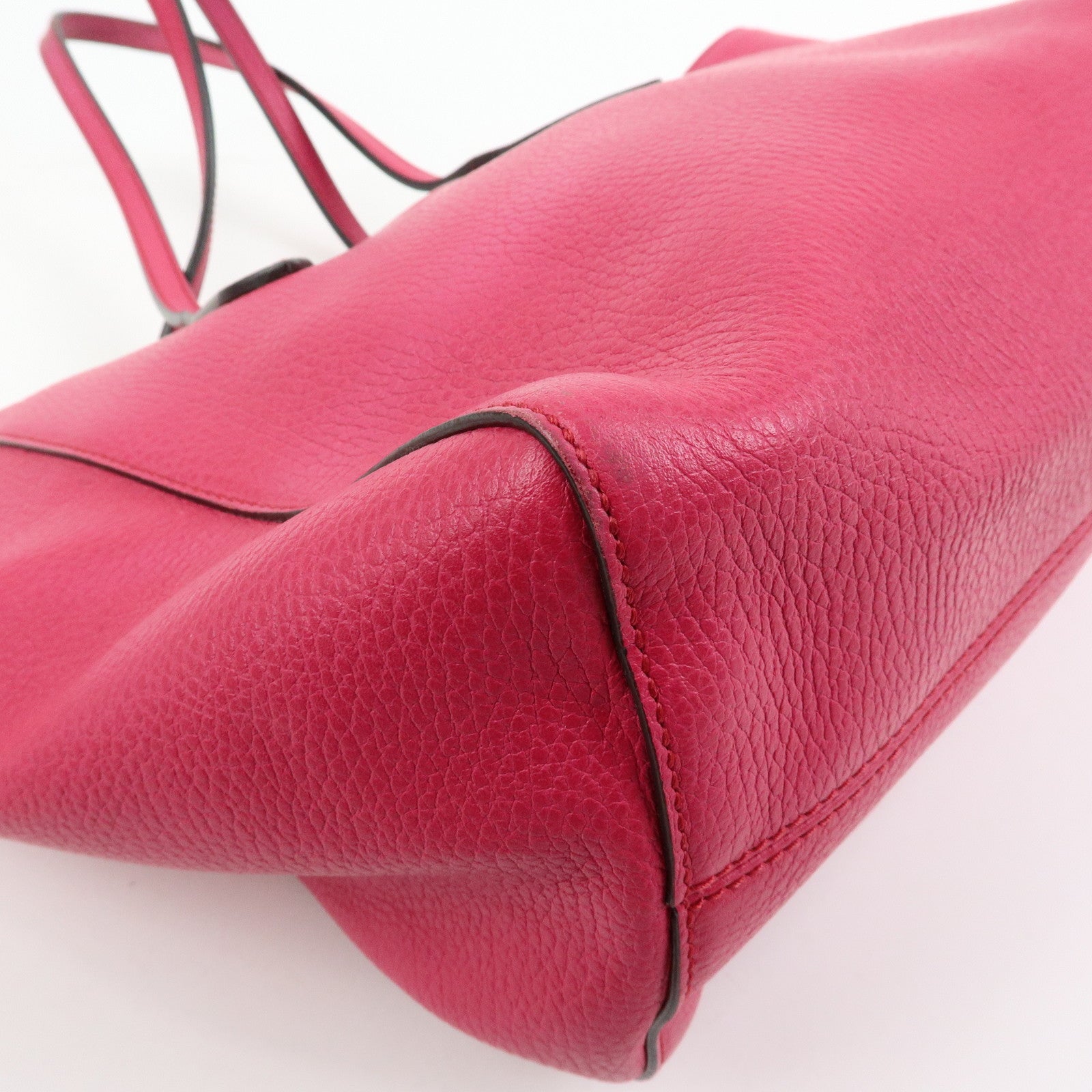 GUCCI Swing Leather Medium Tote Bag Shoulder Bag Pink 354408