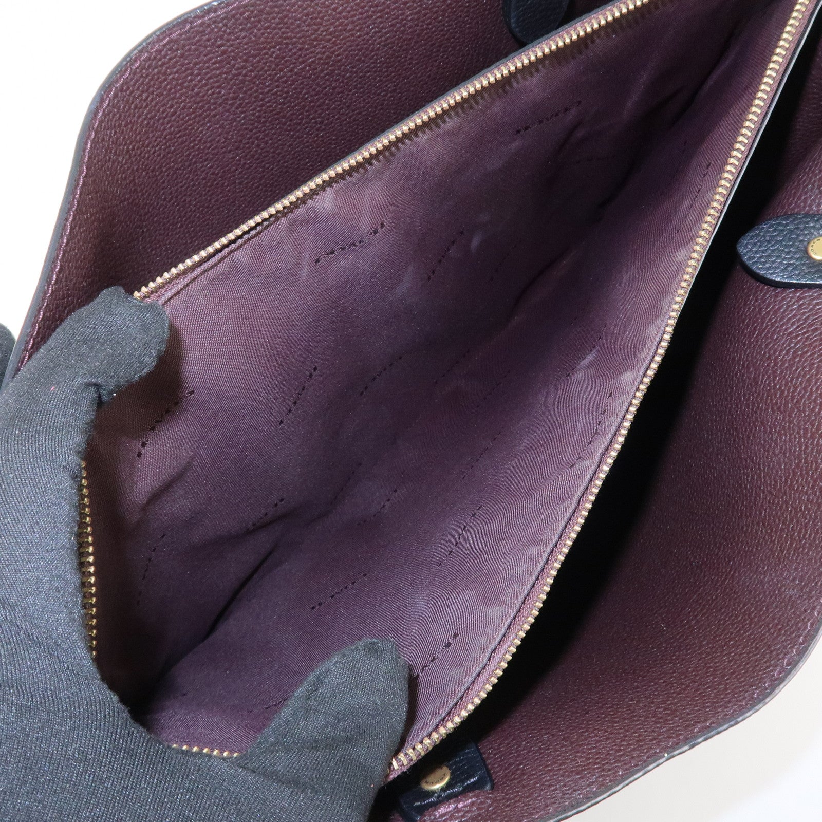 COACH Leather 2Way Shoulder Bag Tote Bag Black