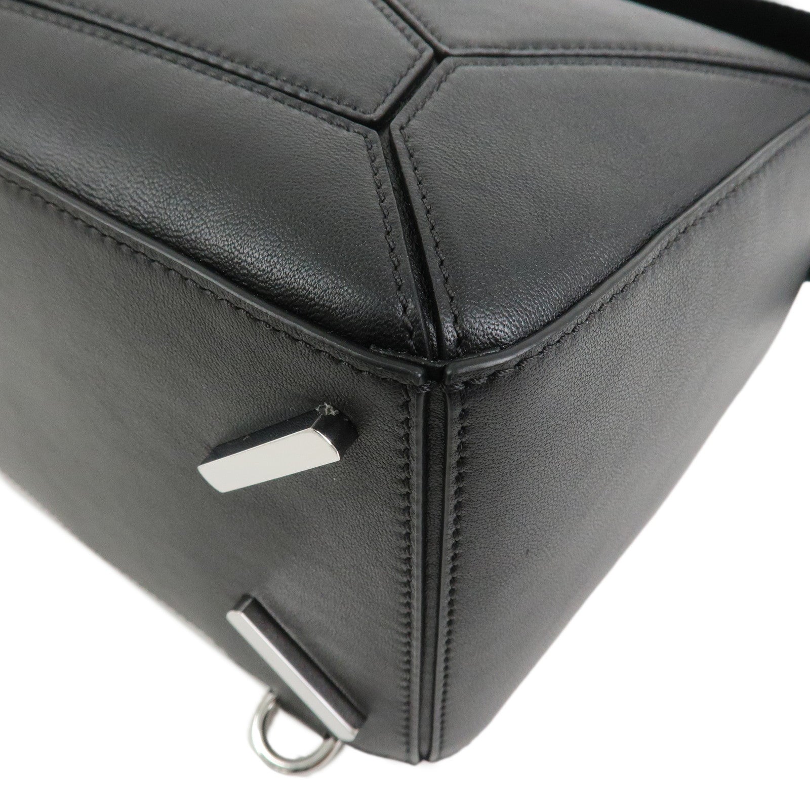 LOEWE Anagram Leather Puzzle Bag Medium 2Way Hand Bag Black