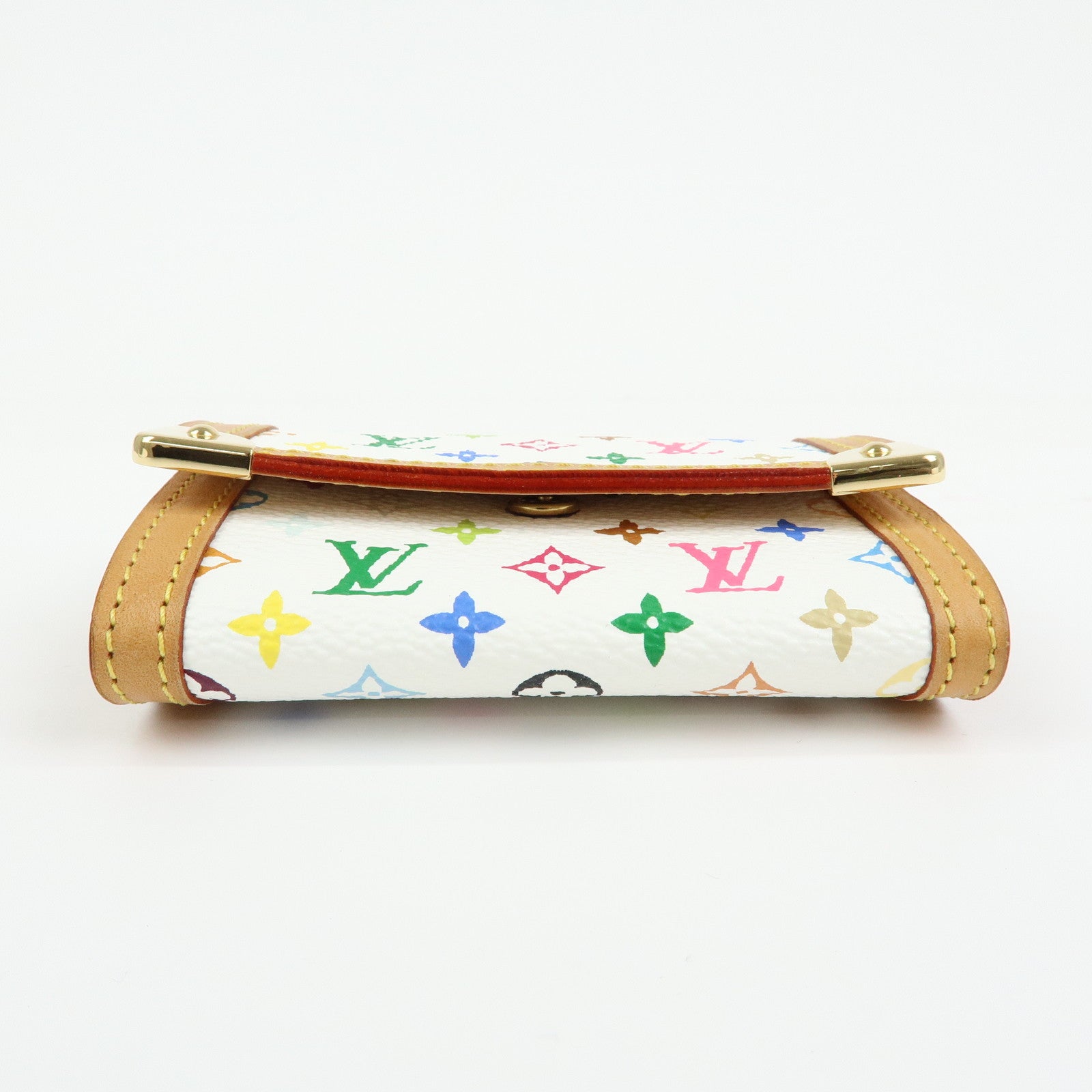 Louis Vuitton Monogram Porte Monnaie Plat Coin Case Blanc M92657