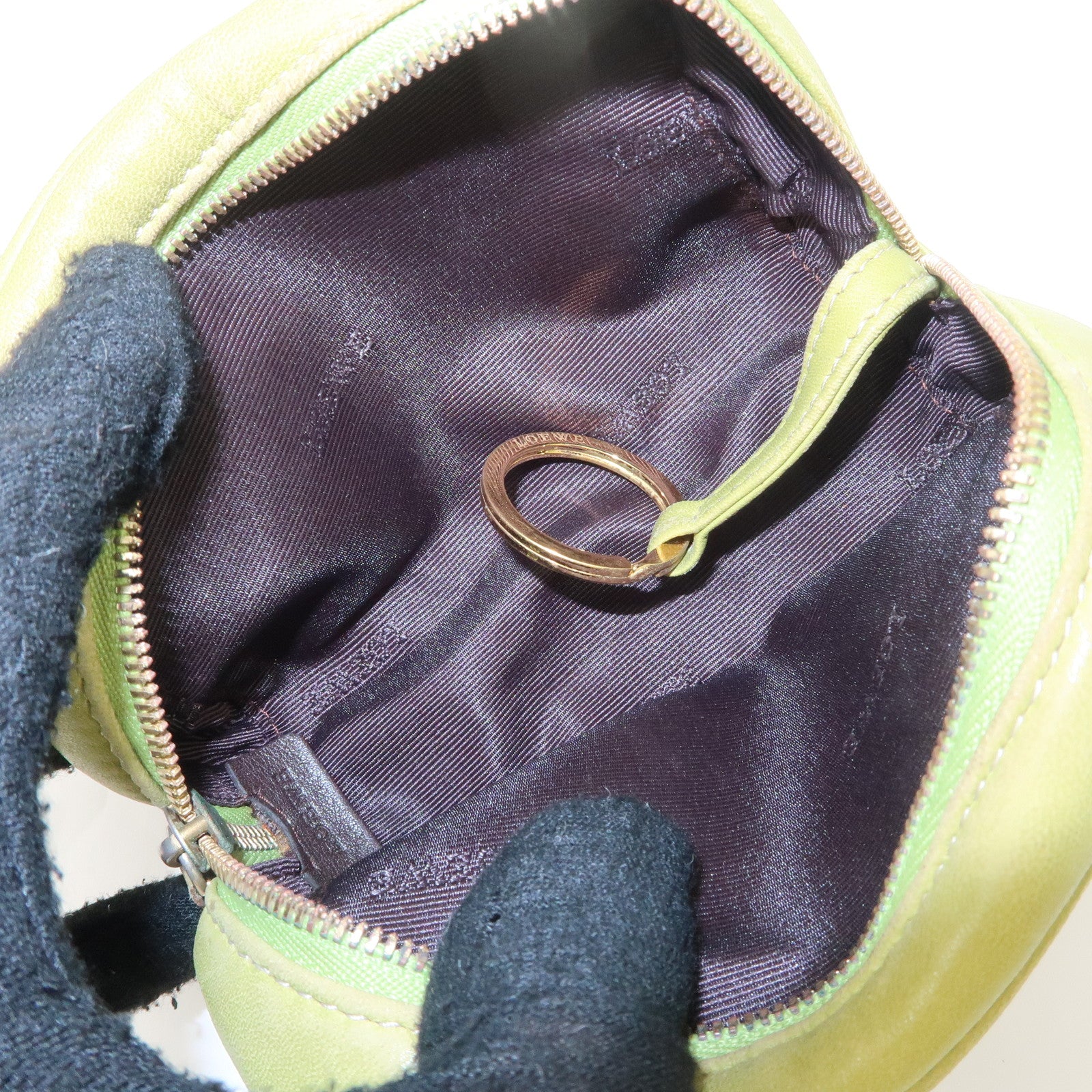 LOEWE Anagram Leather Micro Amazona 2Way Shoulder Bag Green Used