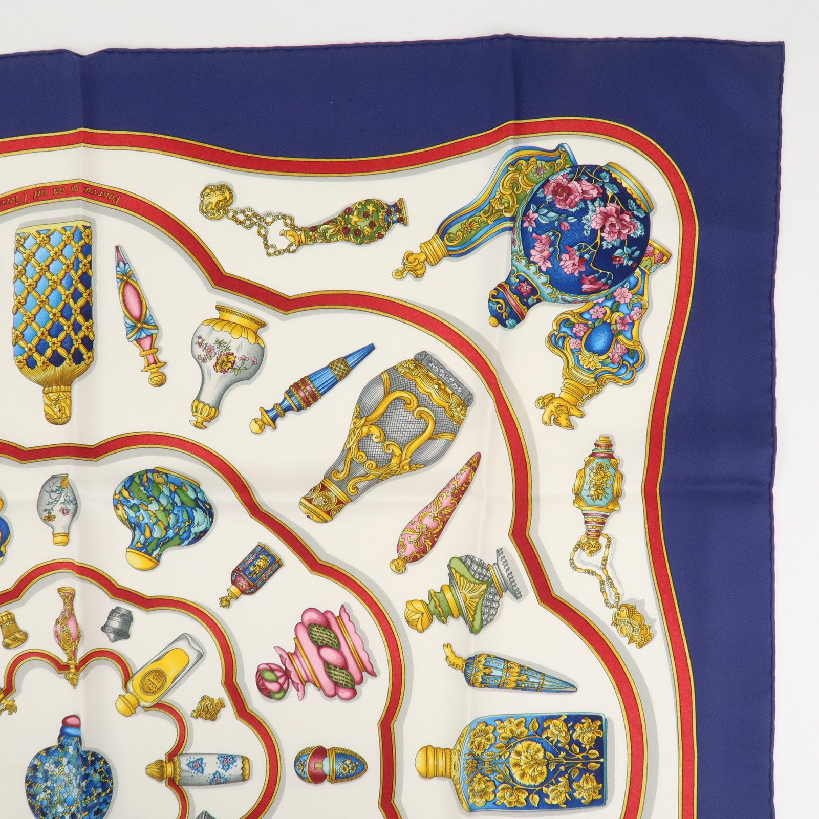 HERMES Carre 90 Silk 100% Scarf Pourvu qu'on ait l'ivresse White