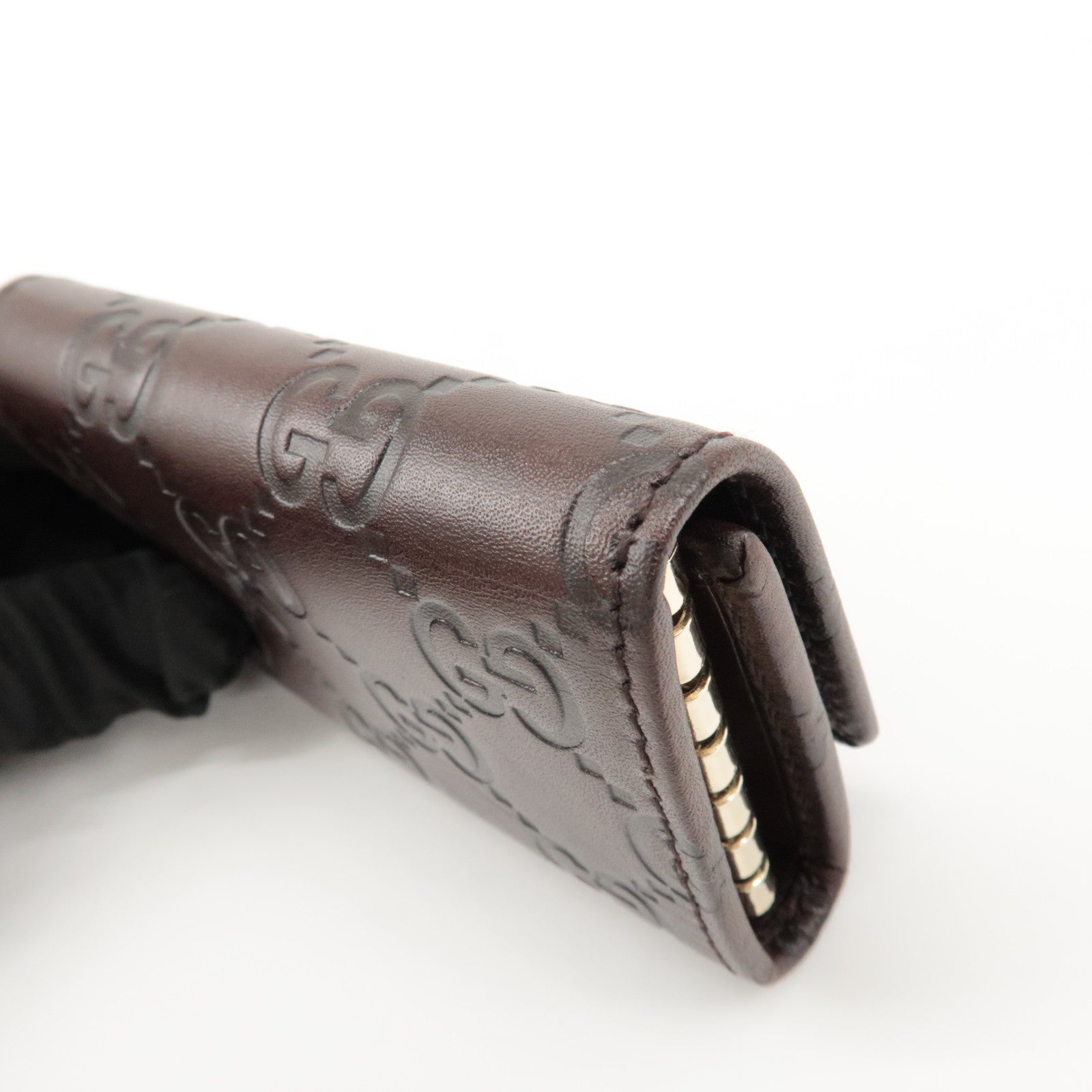 GUCCI Guccissima Leather 6 Rings Key Case Key Holder Brown 138093 Used