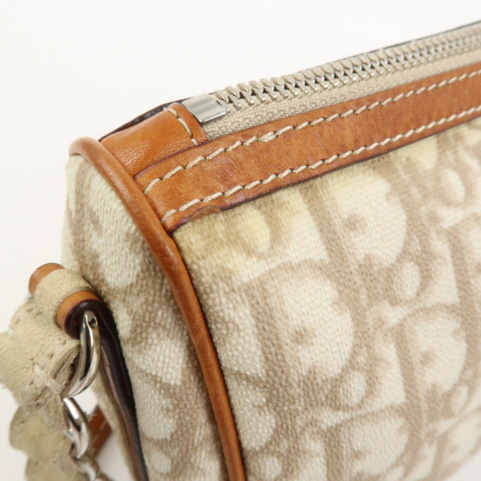 Christian Dior Trotter Romantic PVC Canvas Leather Shoulder Bag