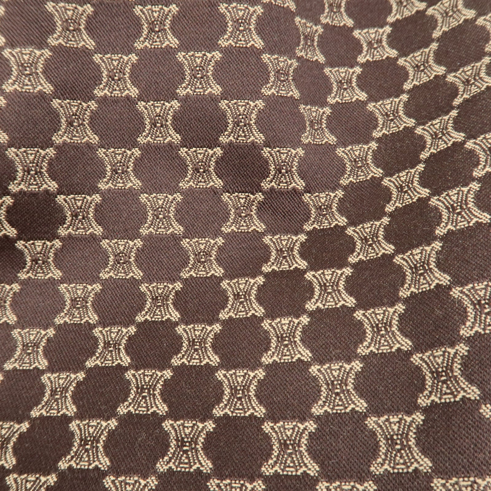CELINE Macadam Canvas Embossed Leather Bittersweet Shoulder Bag