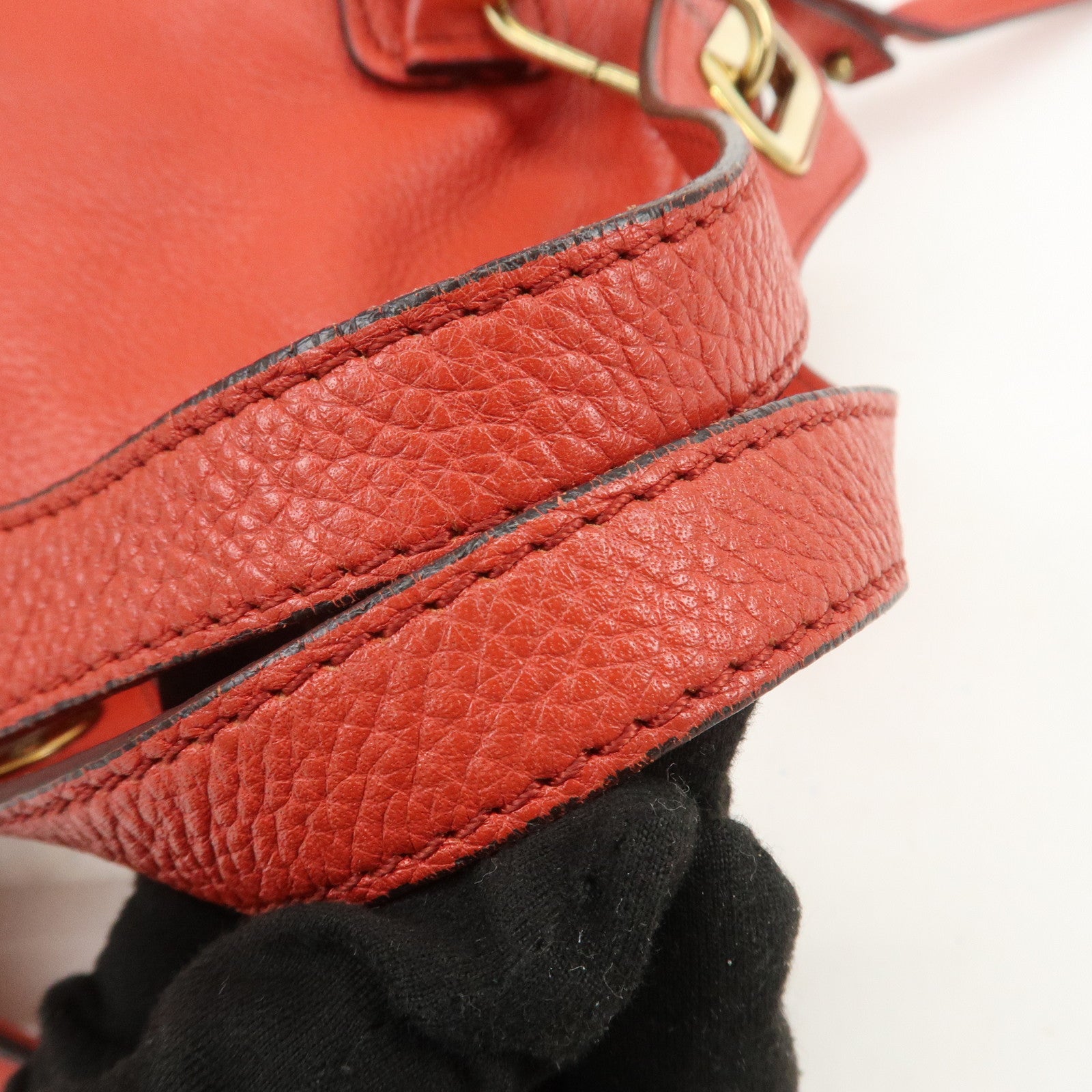 Chloe Paraty Leather 2Way Bag Shoulder Bag Hand Bag Red