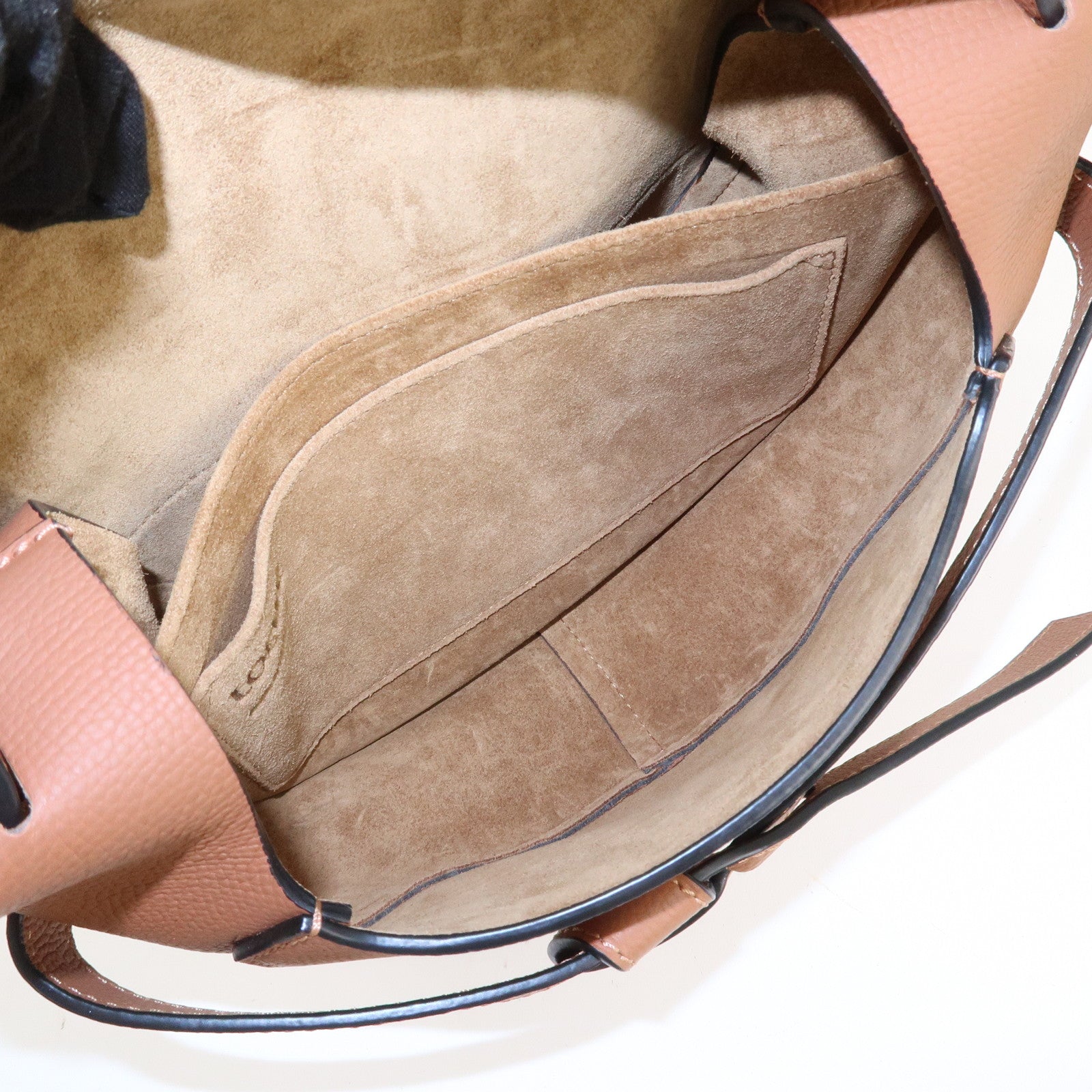 LOEWE Leather Gate Bag Shoulder Bag Brown Gold Hardware Used