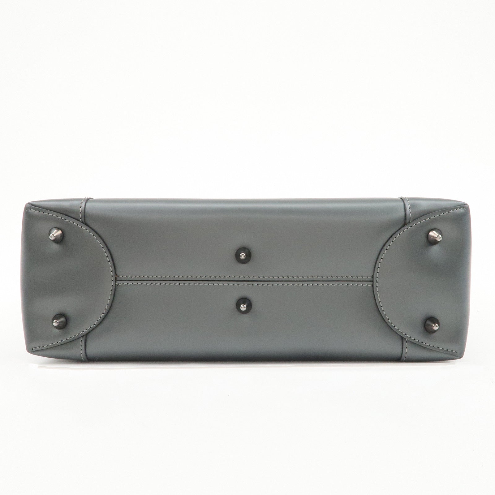 Christian Dior Maris Pearl Logo Leather Hand Bag Gray