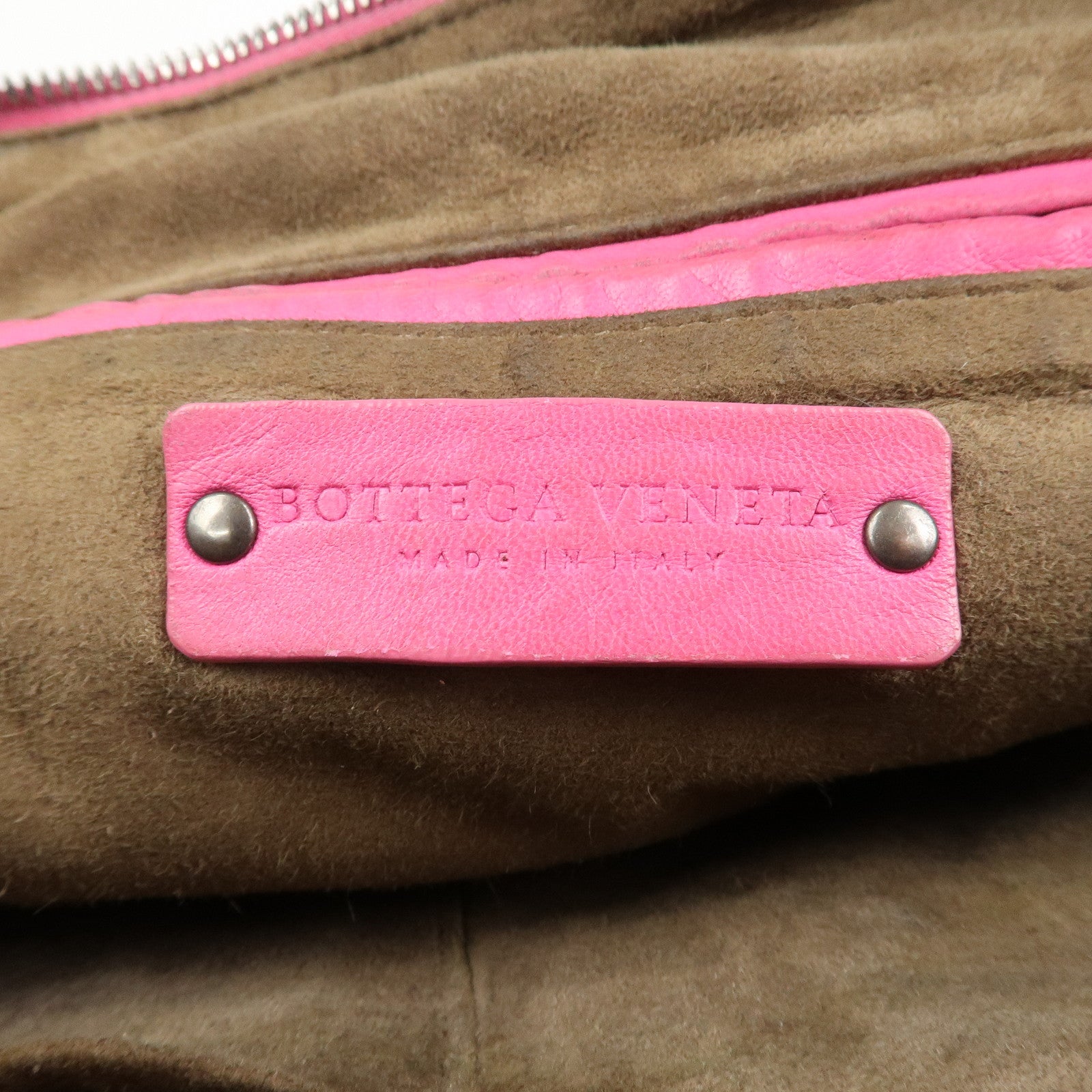 BOTTEGA VENETA Intrecciato Leather Shoulder Bag Crossbody Bag Pink