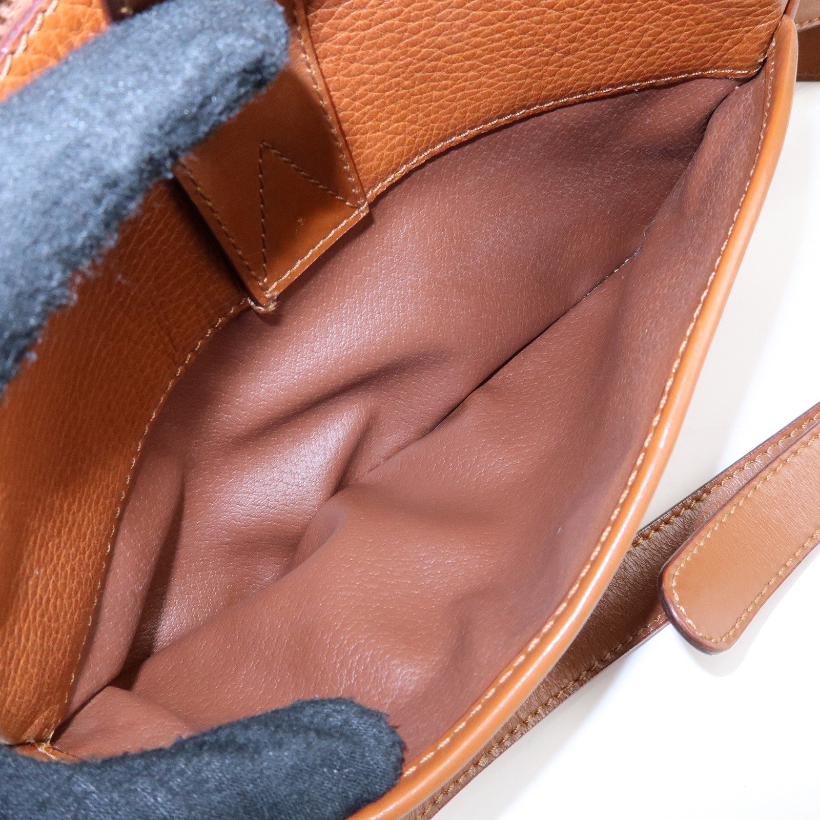 CELINE Leather Shoulder Bag Crossbody Bag Brown