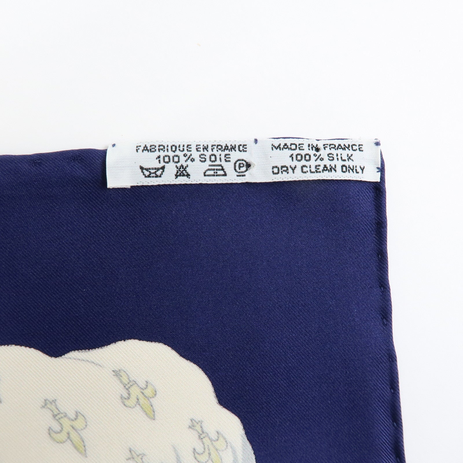 HERMES Carre 90 Silk 100% Scarf PAVOIS Navy Red