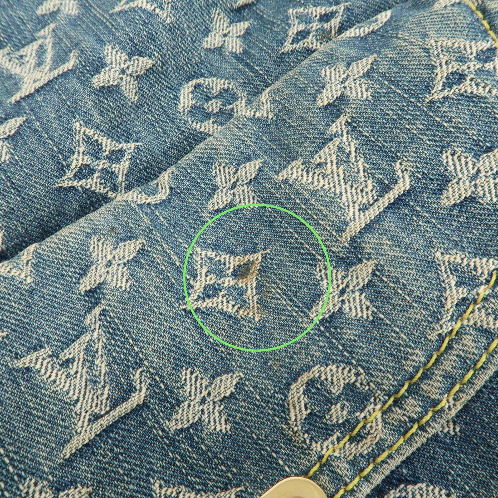Louis Vuitton Monogram Denim Flat Shopper Tote Bag Blue M95018