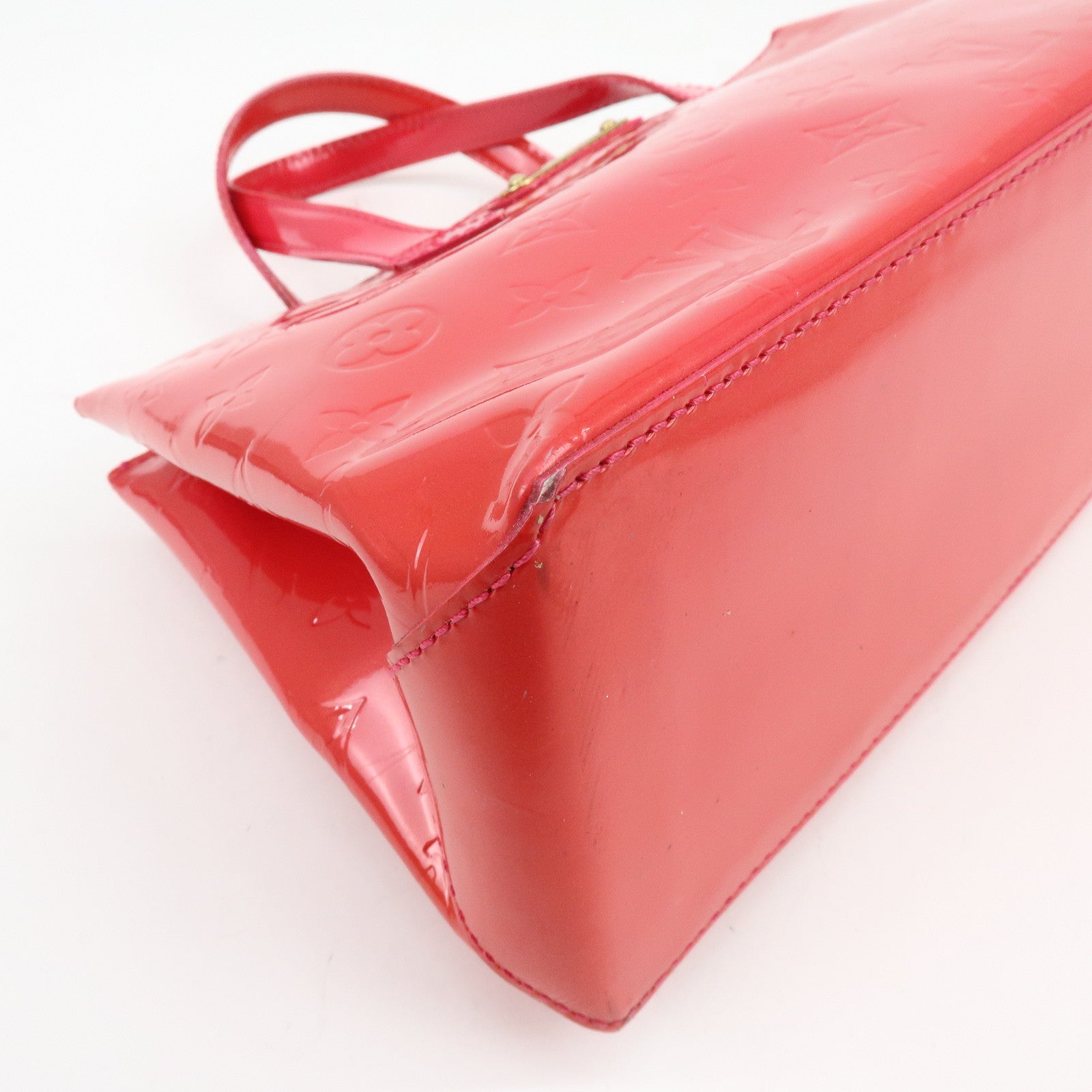 Louis Vuitton Monogram Vernis Wilshire PM Hand Bag Rose Pop M93643