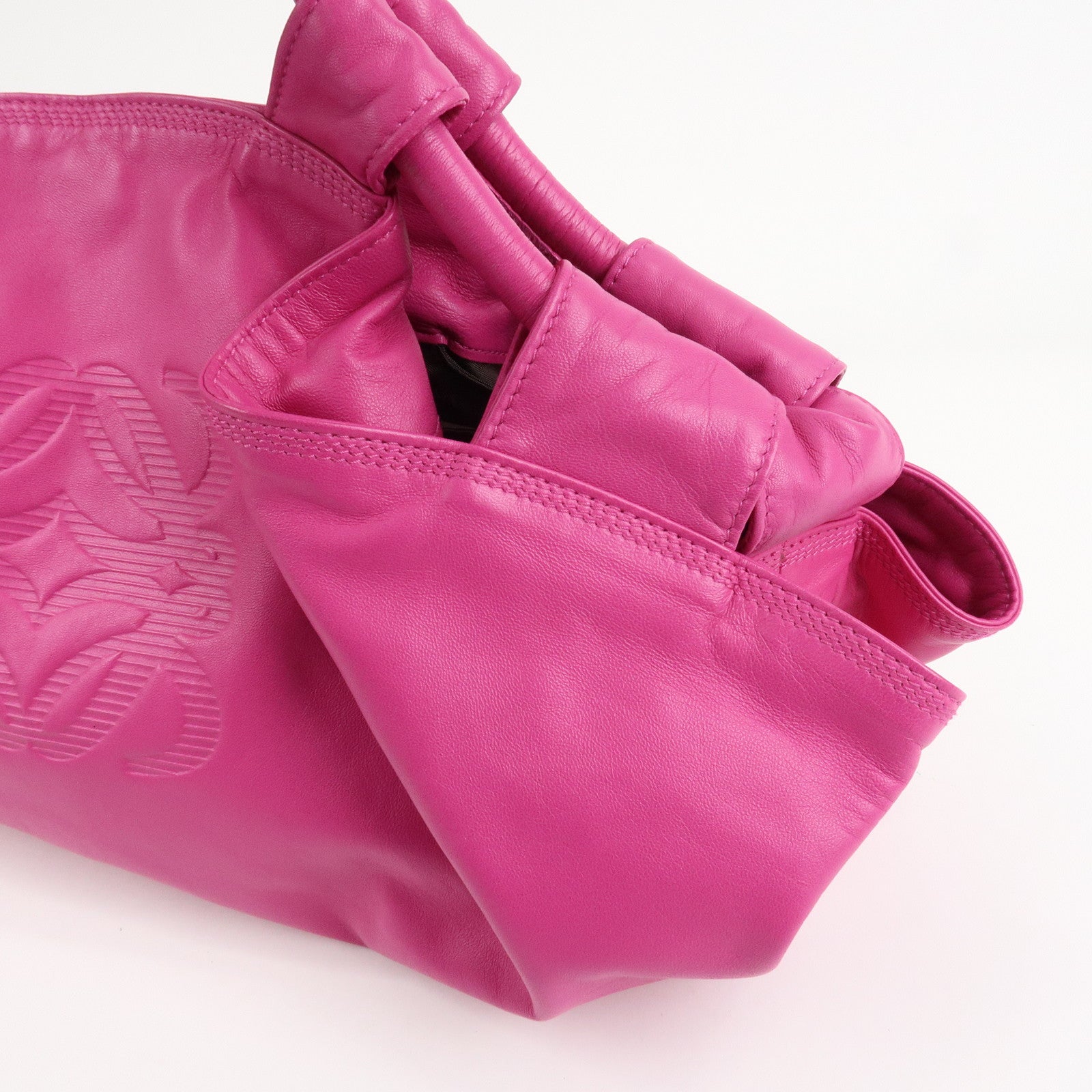 LOEWE Anagram Nappa Aire Leather Hand Bag Tote Bag Fuchsia Pink