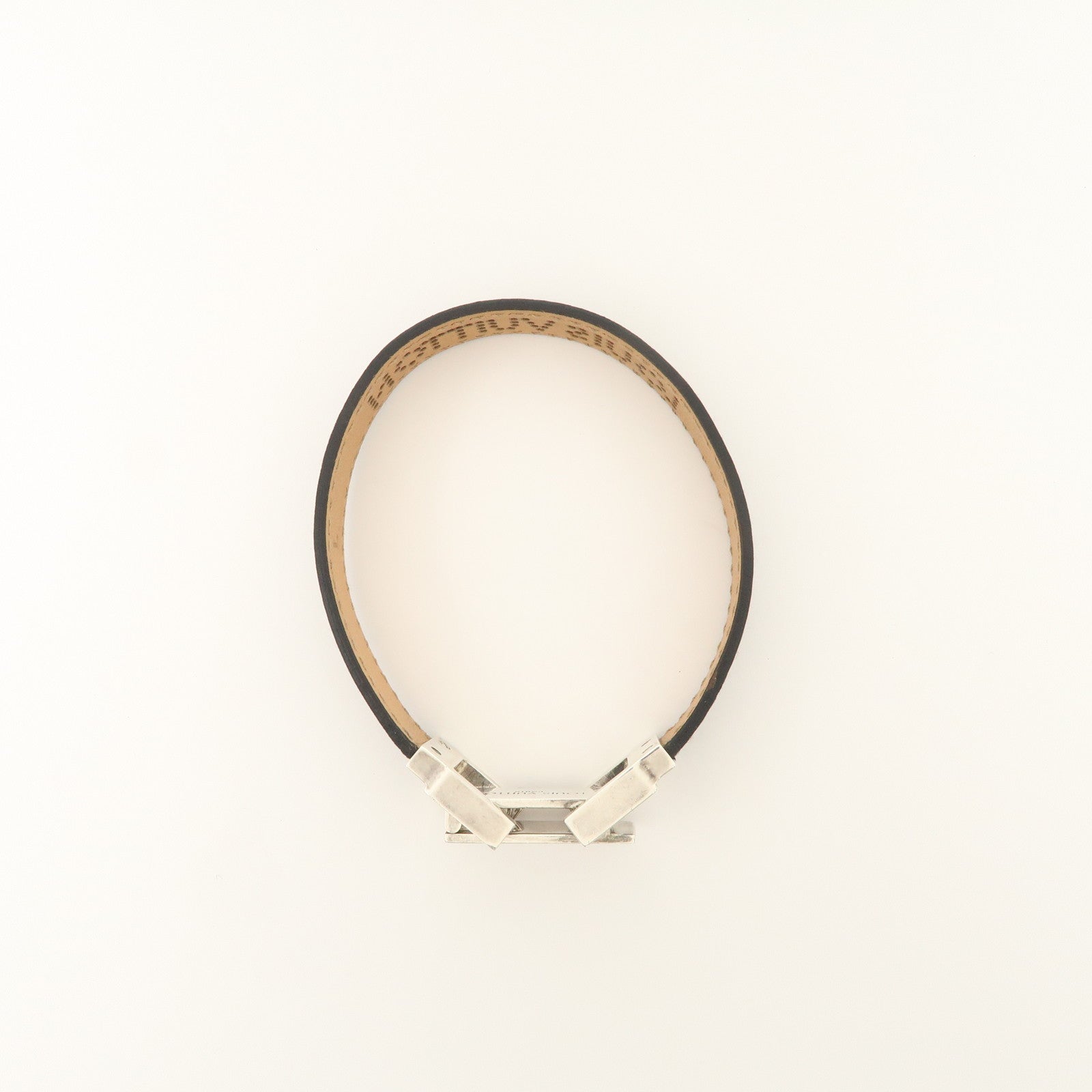 Louis Vuitton Leather Bracelet SV925 Noir Used