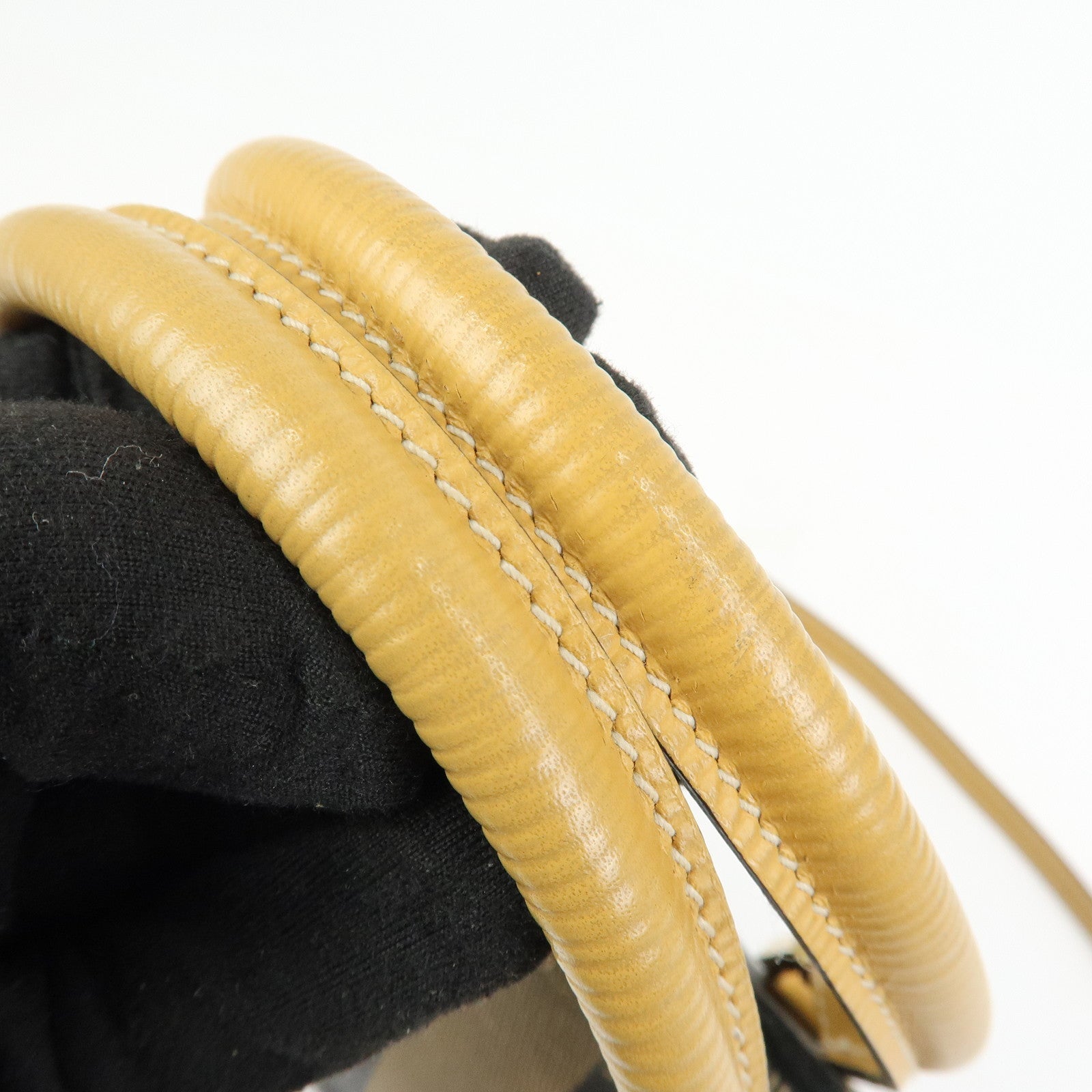 FENDI Pequin Canvas Leather 2Way Bag Hand Bag Shoulder Bag Brown