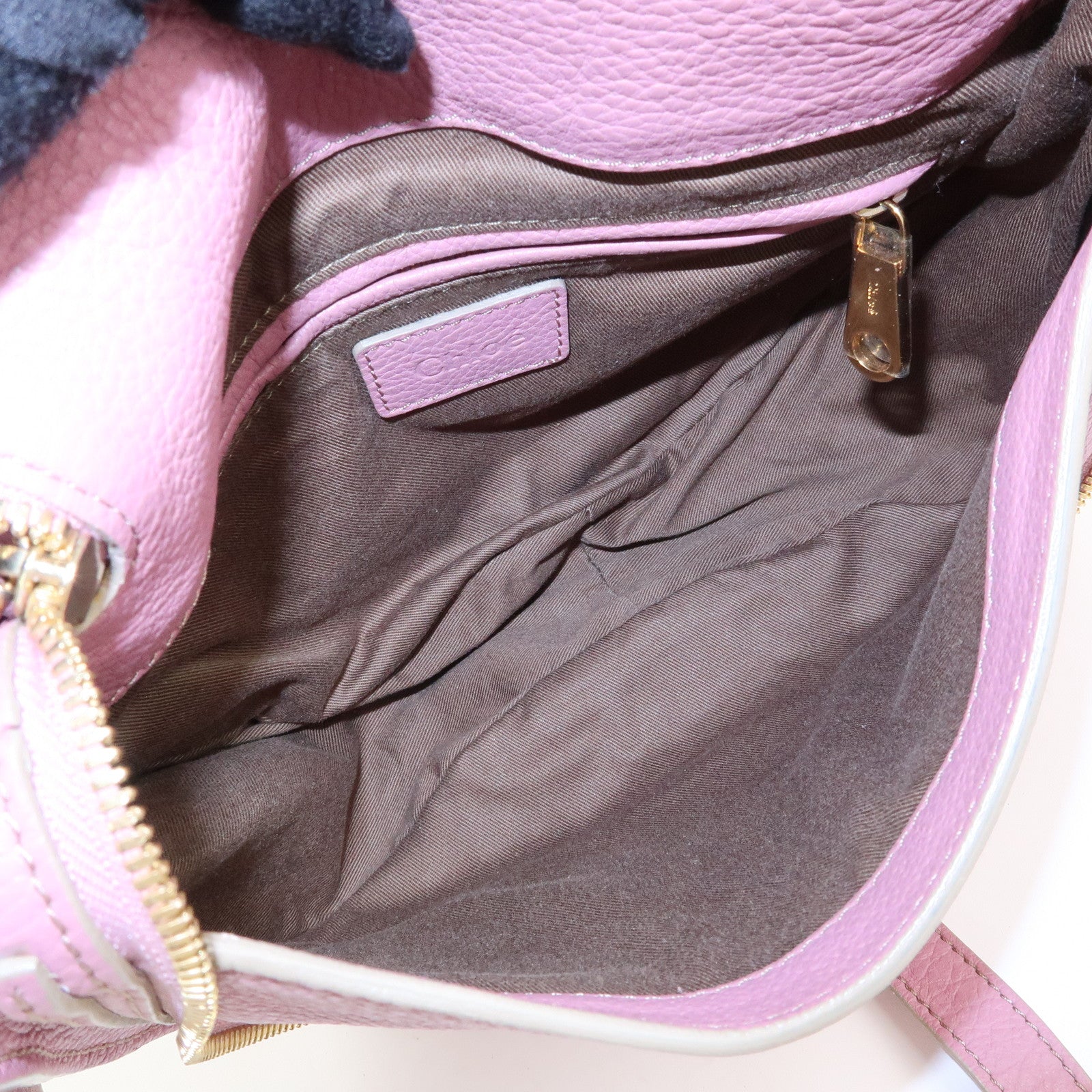 Chloe Marcie Leather Shoulder Bag Crossbody Bag Purple