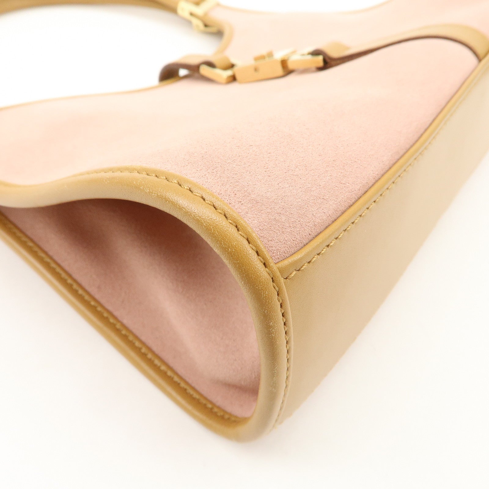 GUCCI Jackie Suede Leather Shoulder Bag Hand Bag Pink 002.1068