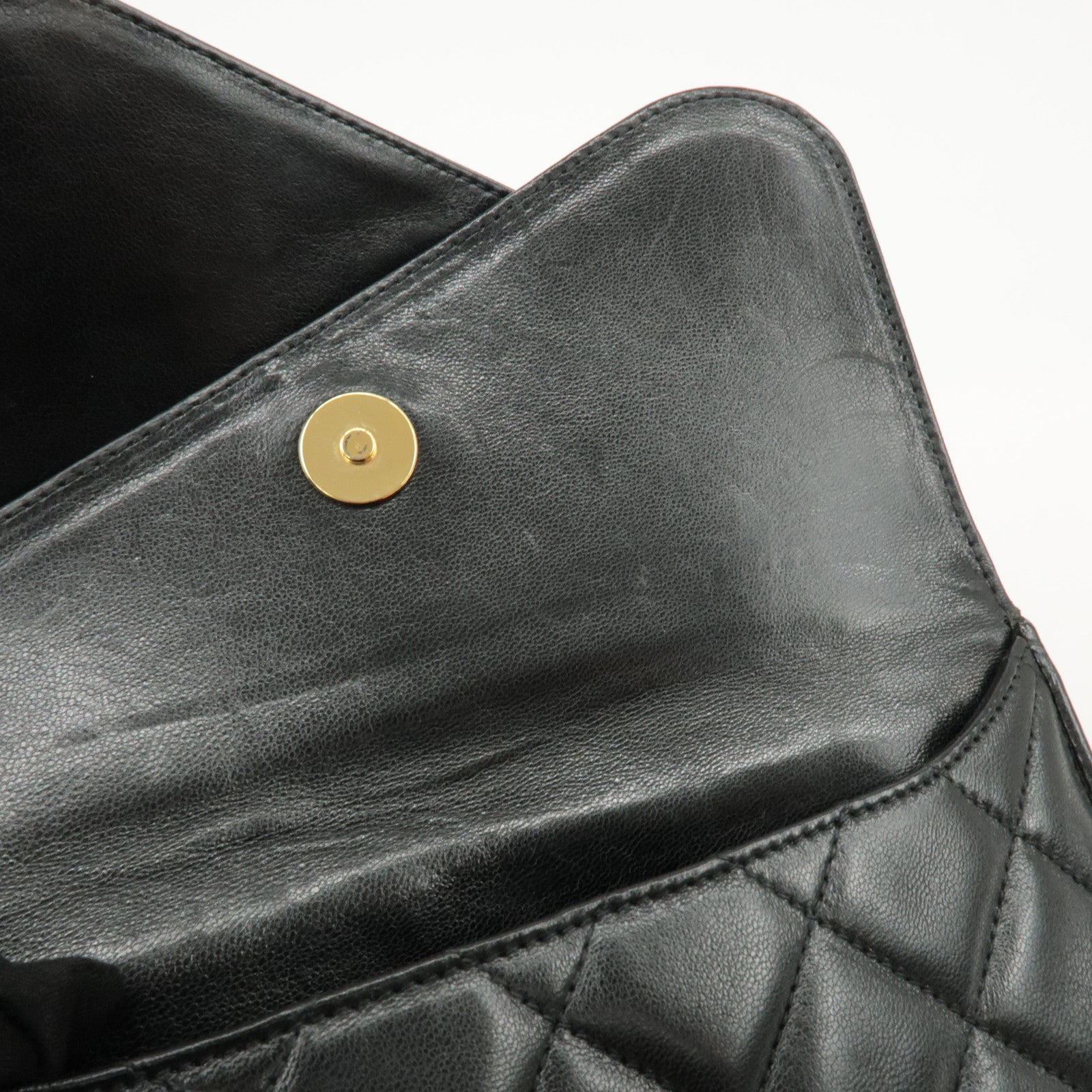 CHANEL COCO Mark Matelasse Lamb skin Chain Shoulder Bag Black Used
