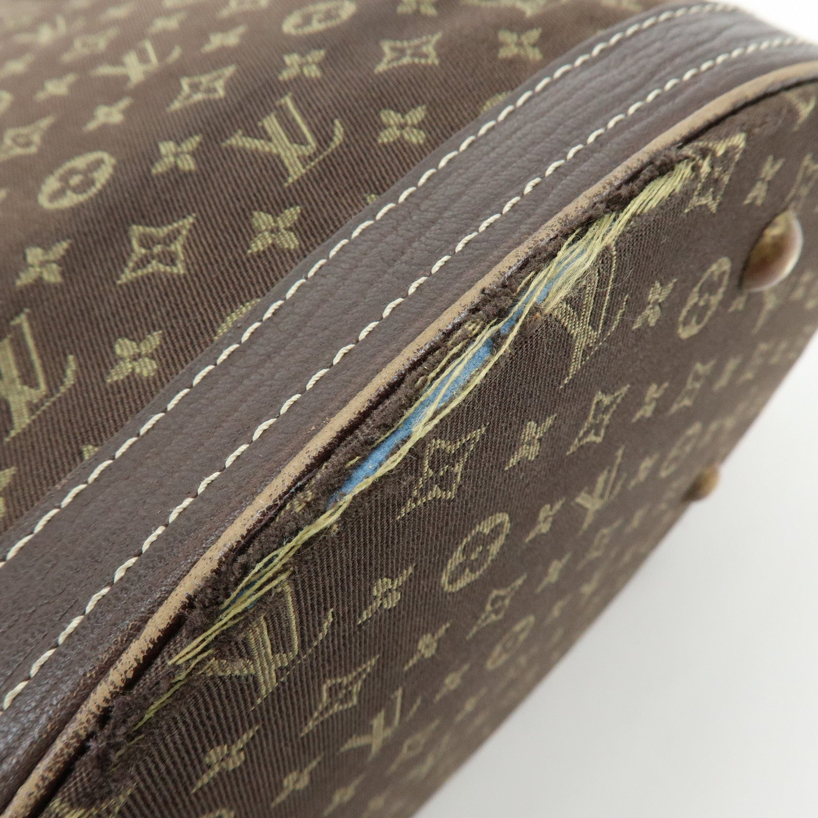 Louis Vuitton Monogram Mini Lin Bucket PM Tote Bag Ebene M95226