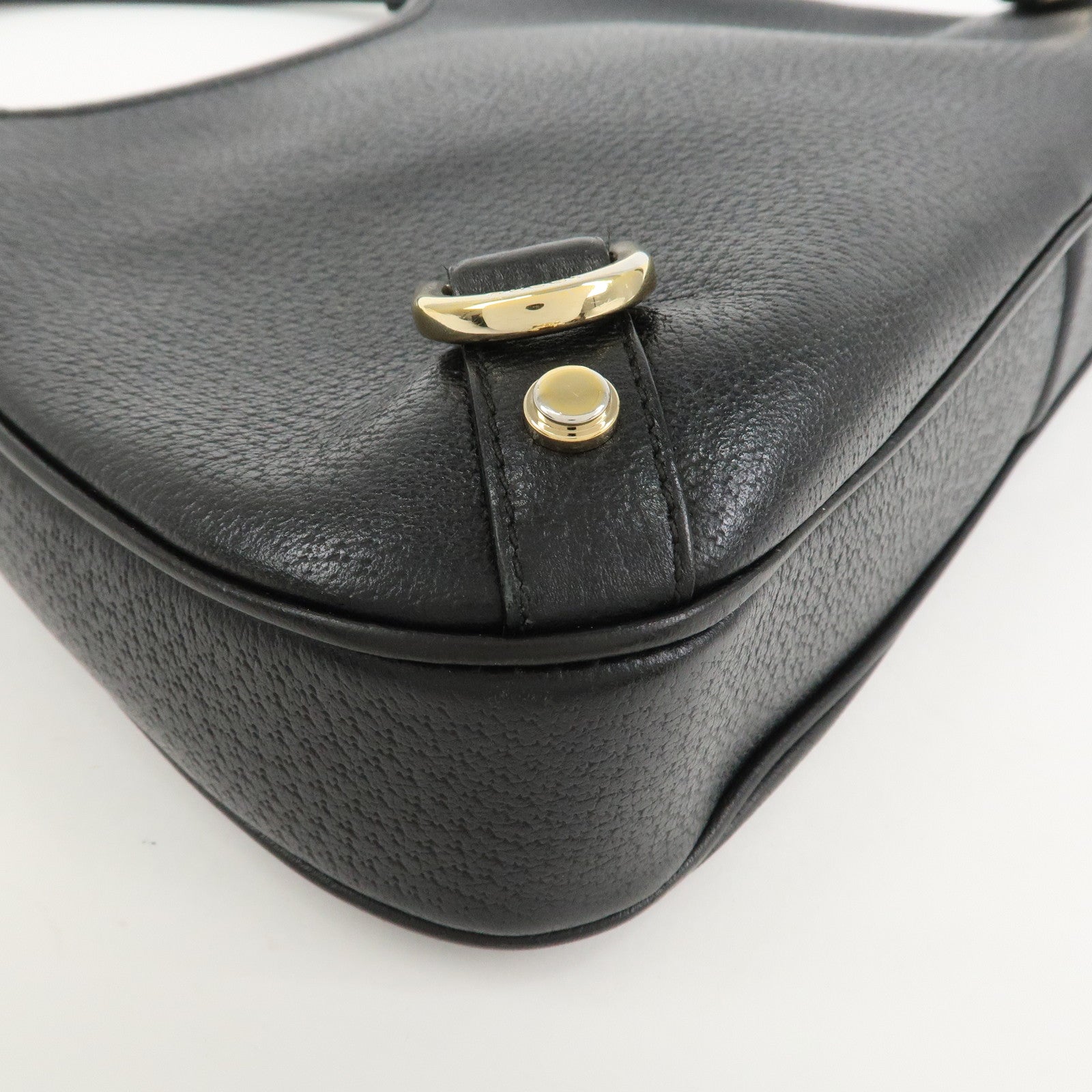 GUCCI Abbey GG Canvas Leather Shoulder Bag Black 130738