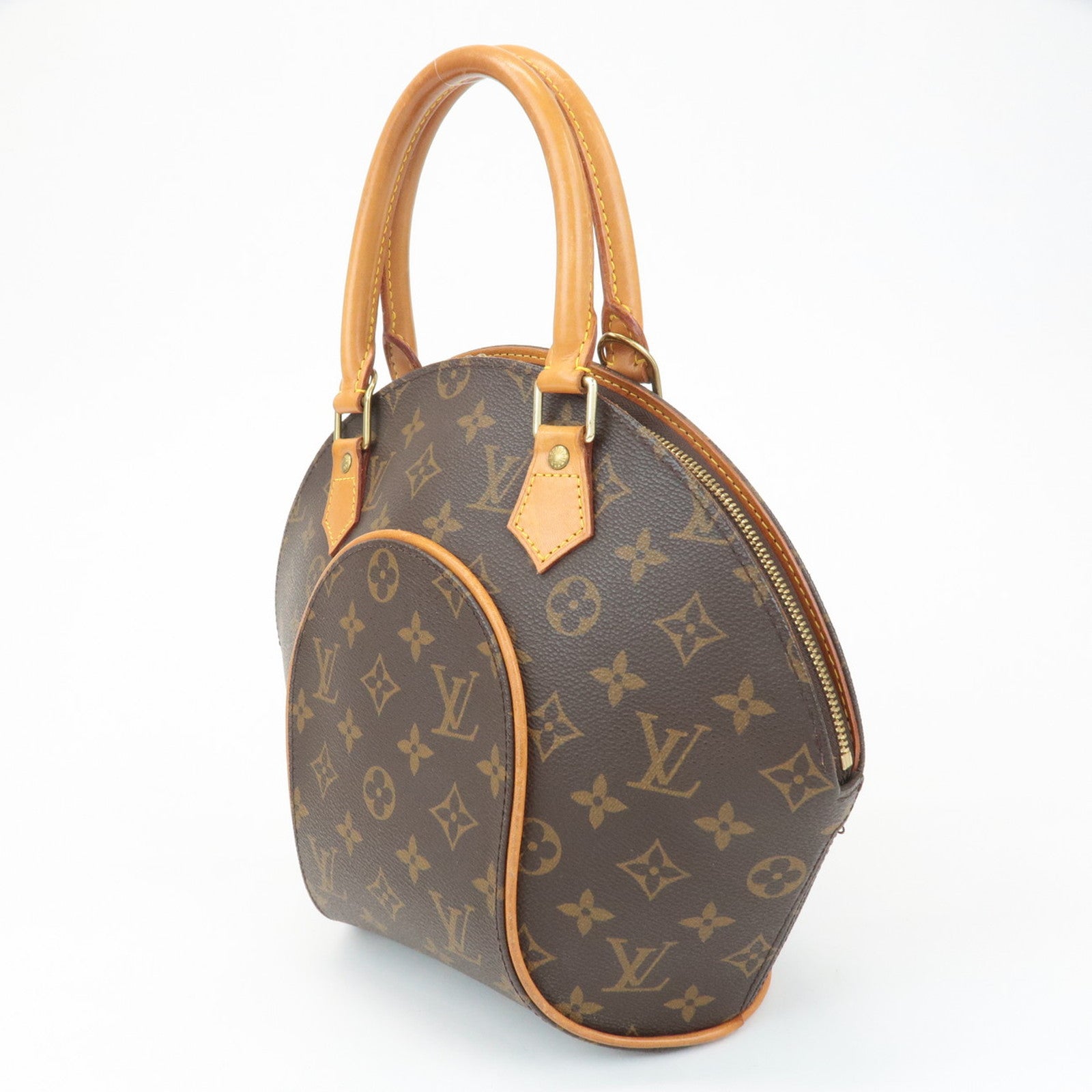Louis Vuitton Monogram Ellipse PM Hand Bag Brown Gold HDW M51127