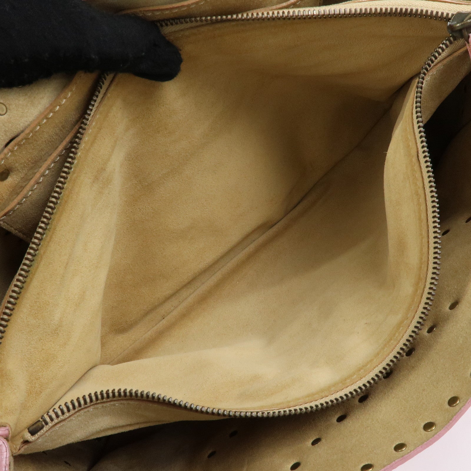 CELINE Boogie Bag Leather Studs Hand Bag Tote Bag Pink