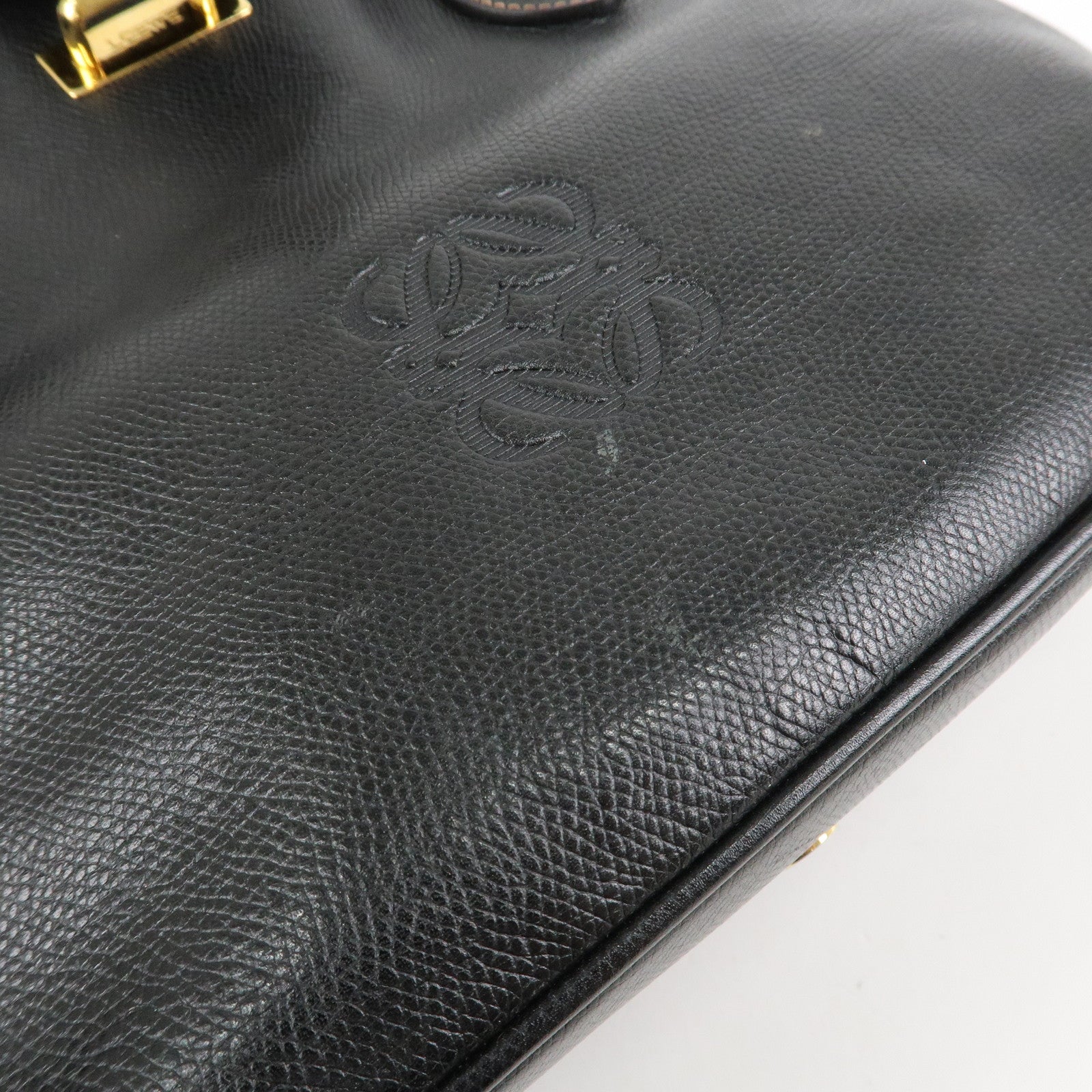 LOEWE Anagram Leather 2WAY Bag Shoulder bag Hand Bag Black