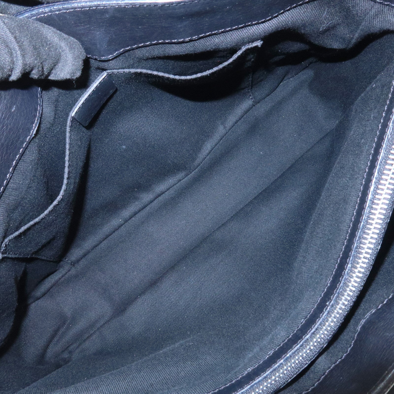 CELINE Leather Boogie Bag Macadam Engraved Hand Bag Tote Bag Black