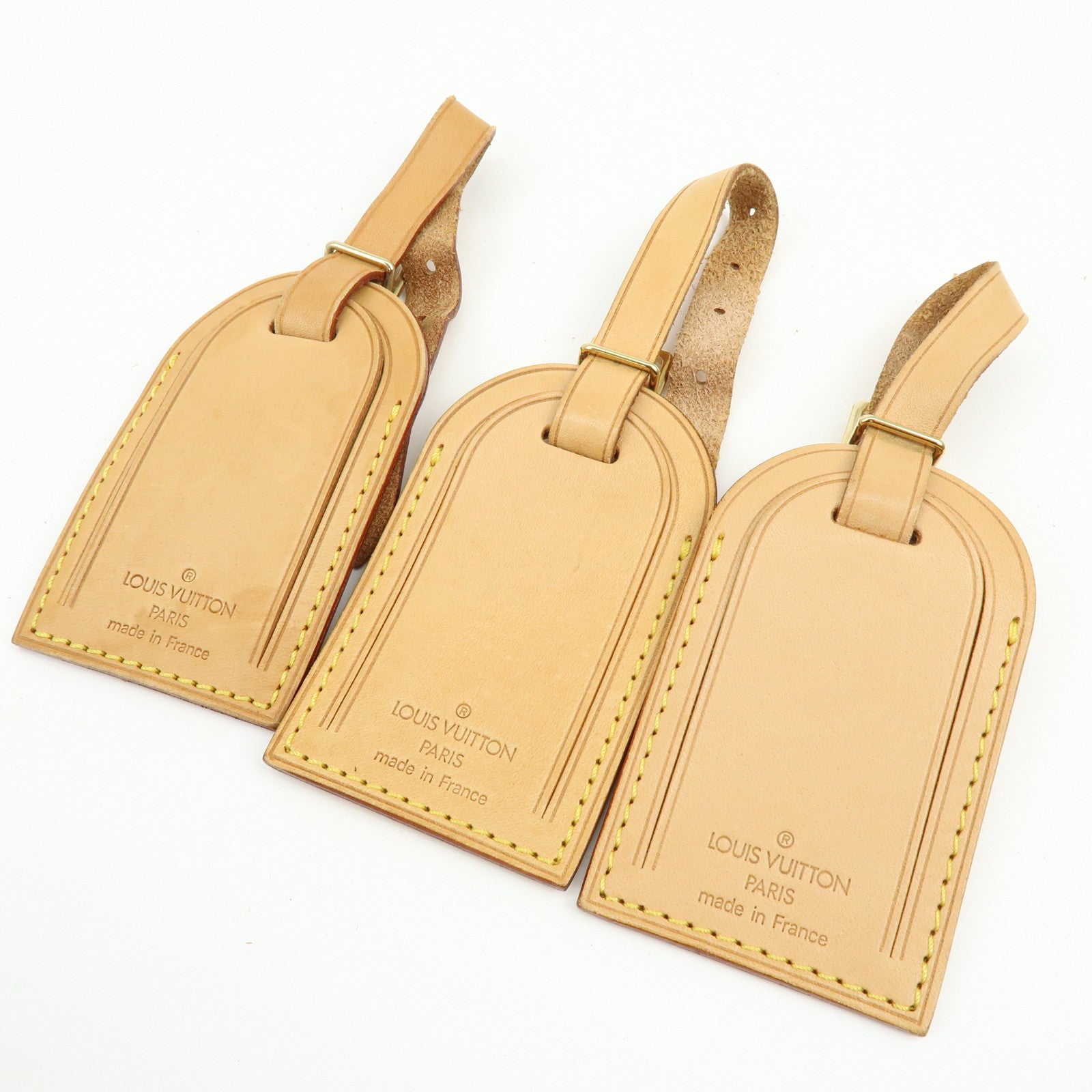 Louis Vuitton Set of 10 Leather Name Tag & Poignet Natural
