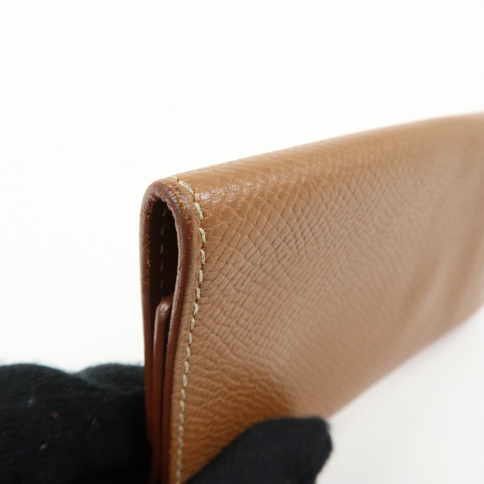 HERMES Beau Epsom Etui Cles 4 Key Case Key Holder □C Stamped Gold