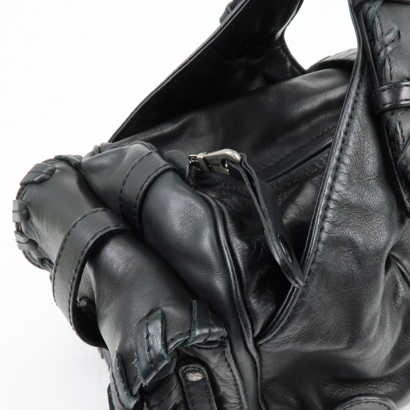 Chloe Silverado Leather Shoulder Bag Hand Bag Black