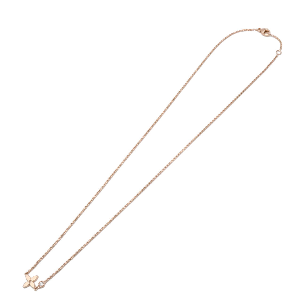 Louis Vuitton Monogram Idylle 1P Diamond Necklace K18PG Q93281