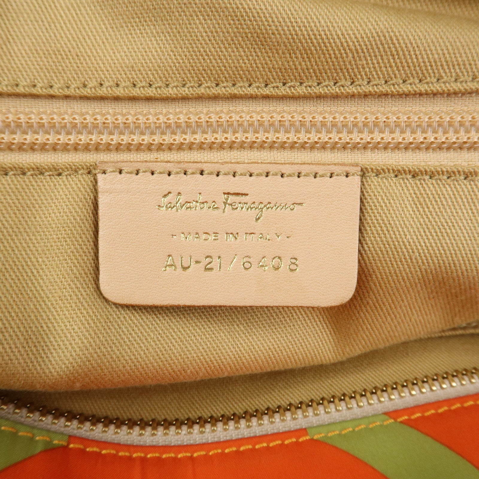 Ferragamo Gancini Nylon Leather Tote bag Shoulder Bag Multicolor
