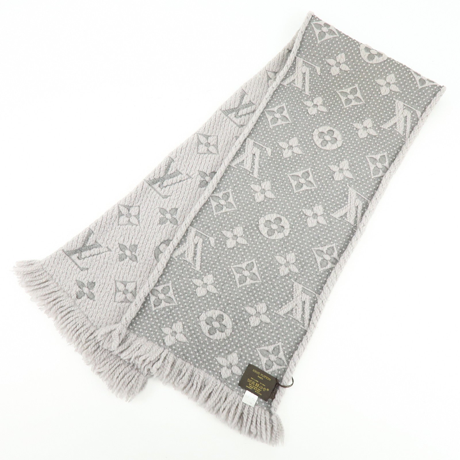 Louis Vuitton Monogram Escharp Logomania Scarf Gris Perle M74742