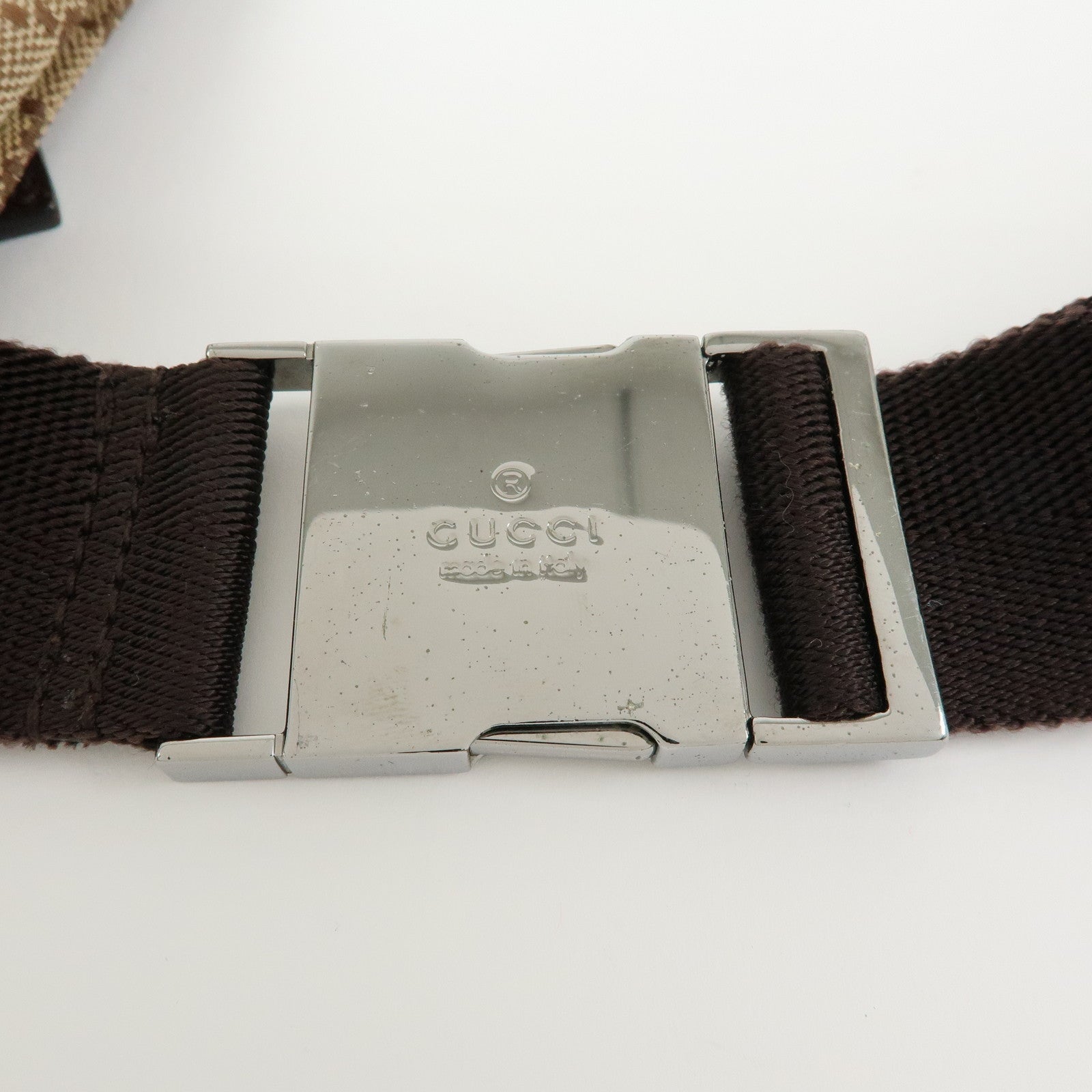 GUCCI GG Canvas Leather Waist Pouch Body Bag Beige Brown 28566