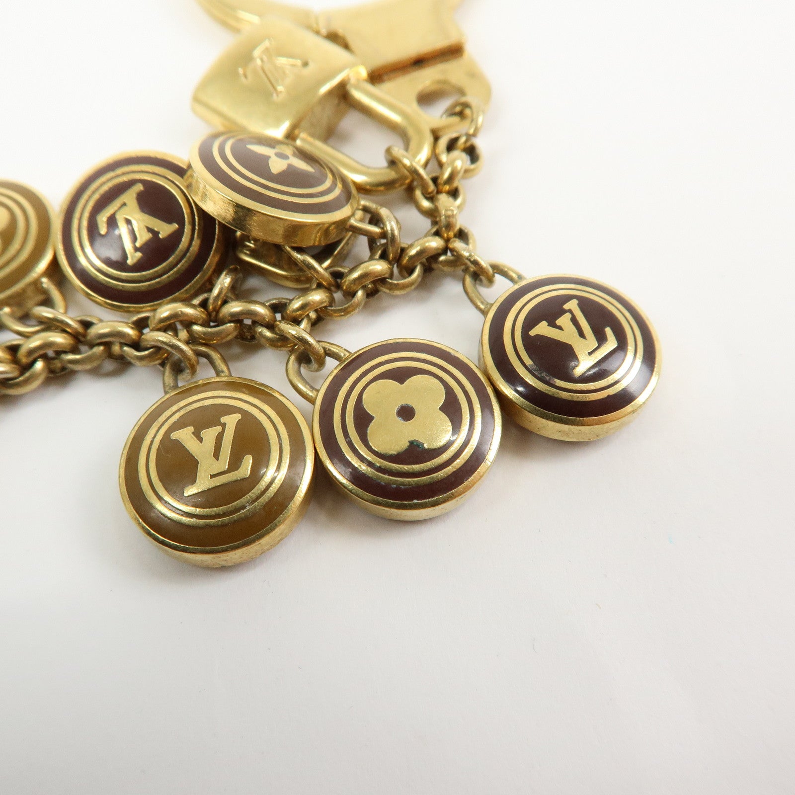 Louis Vuitton Porte Cles Pastilles Bag Charm Gold Brown M65387