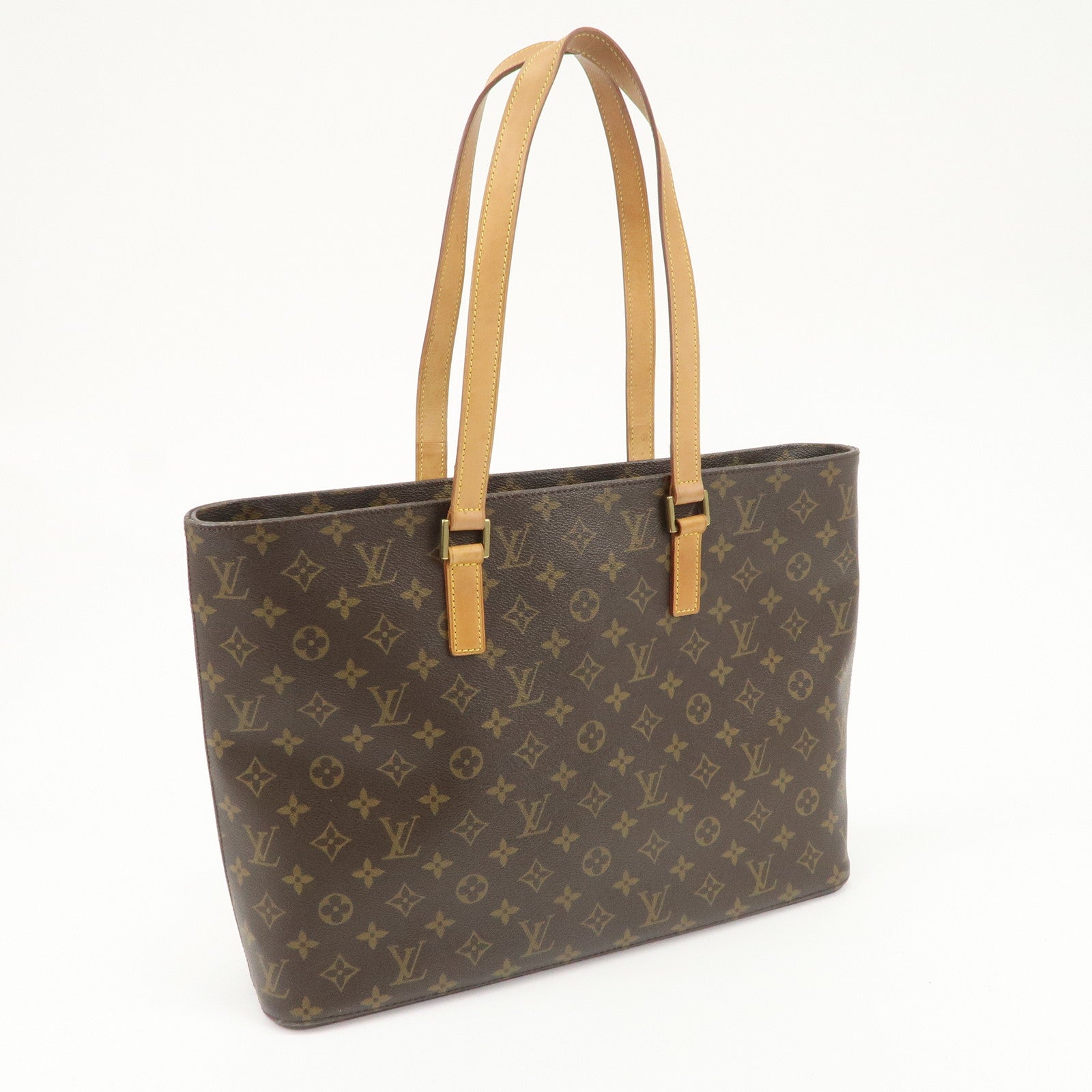 Louis Vuitton Monogram Luco Tote Bag Hand Bag Brown M51155 Used